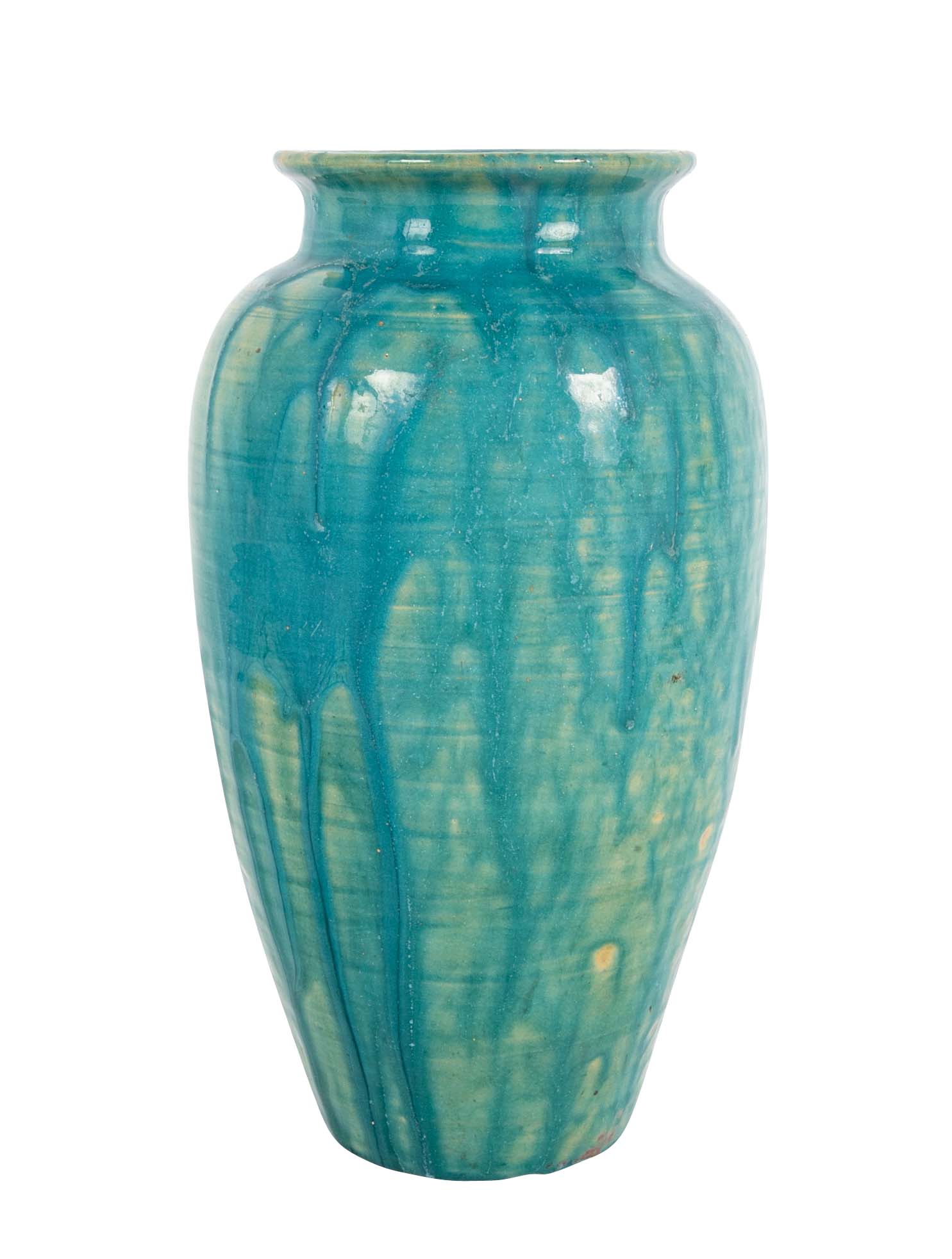 Baluster Form Pewabic Pottery Vase with Vibrant Iridescent Glaze