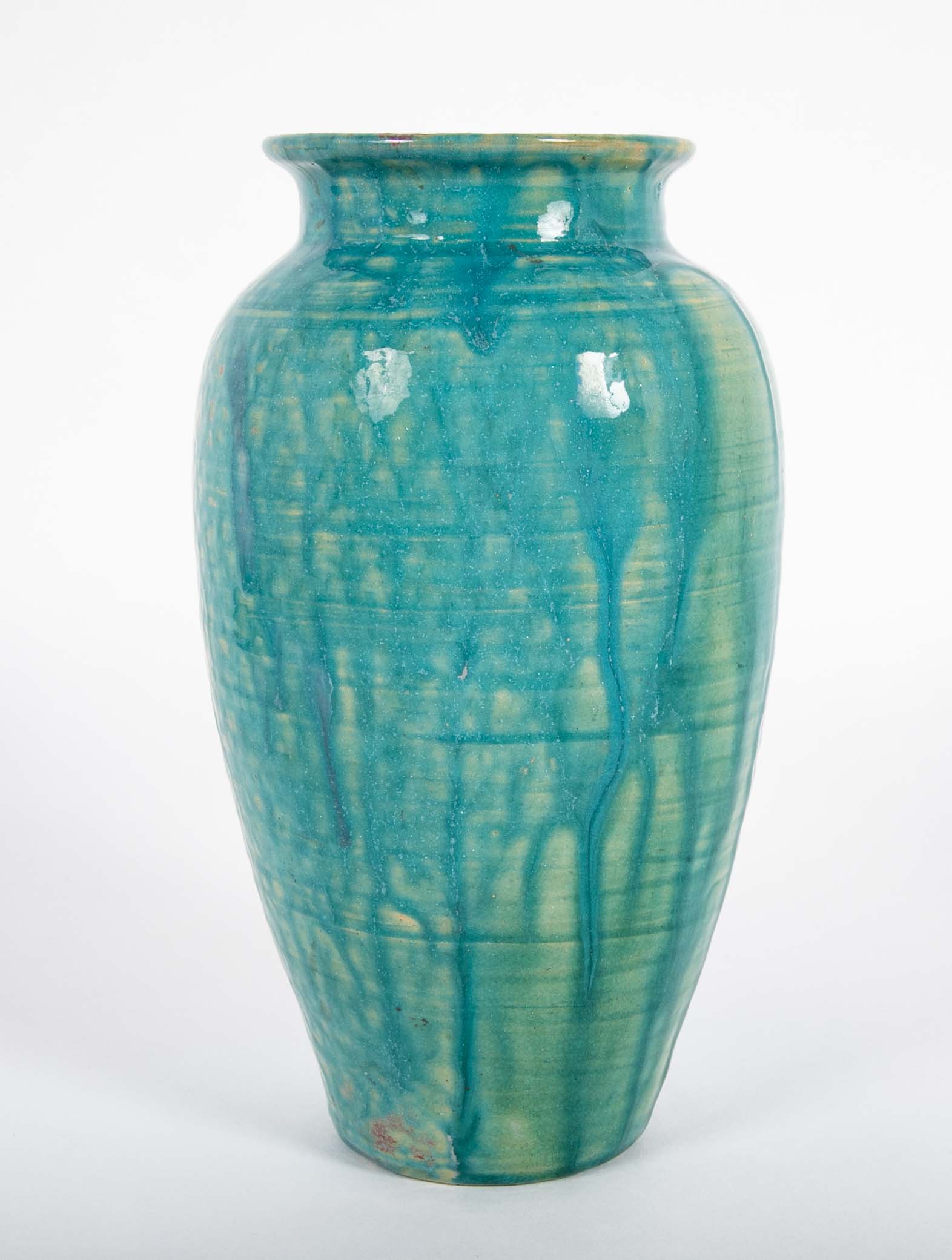 Baluster Form Pewabic Pottery Vase with Vibrant Iridescent Glaze