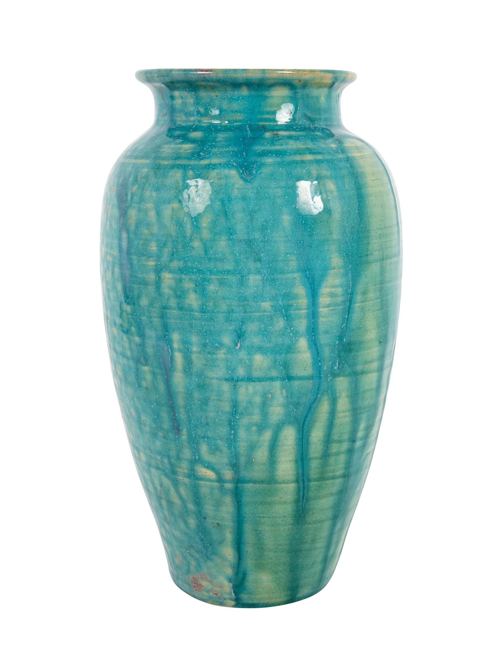 Baluster Form Pewabic Pottery Vase with Vibrant Iridescent Glaze