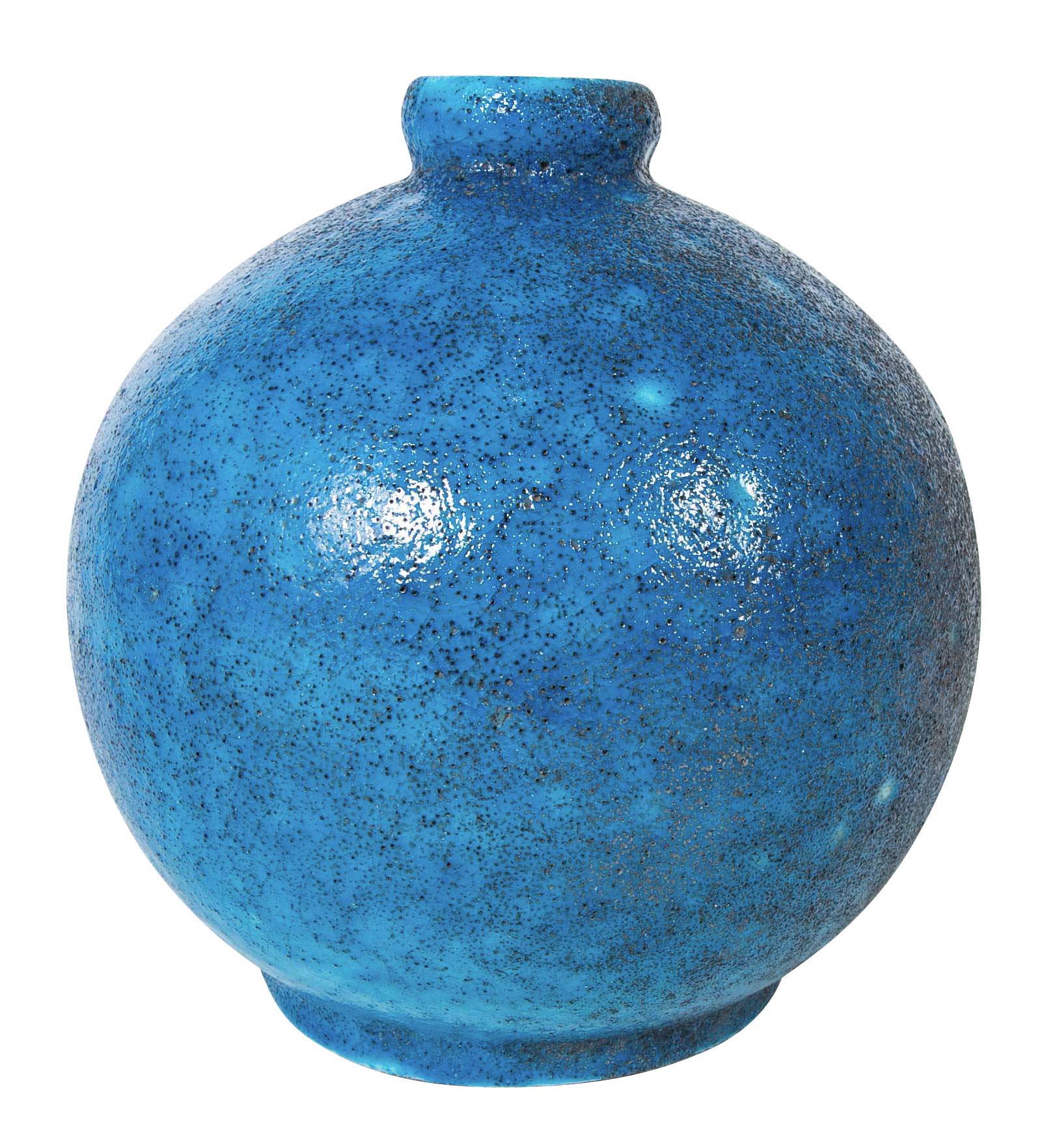 Edmond Lachenal Blue Crackled Enamel Glazed Ball Vase
