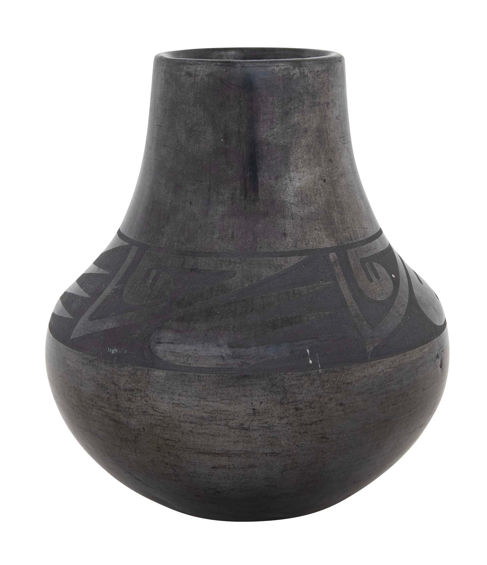 Lupita Vigil Martinez Pueblo Blackware Vase with Birds