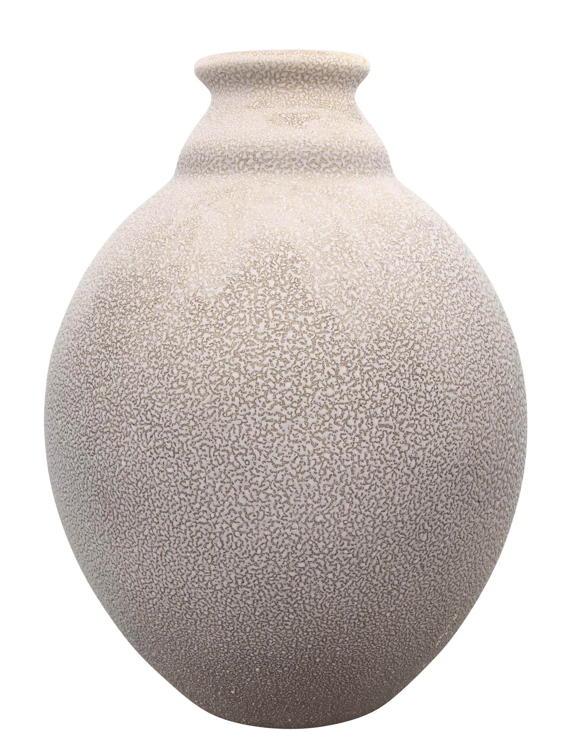 A Vinsare Ochre Gray Ovoid Ceramic Vase Manufactured in Sevres