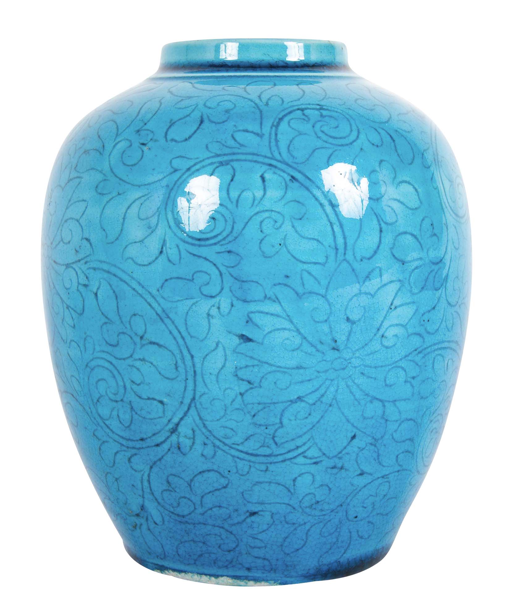 Chinese Qing Dynasty Turquoise Ceramic Jar