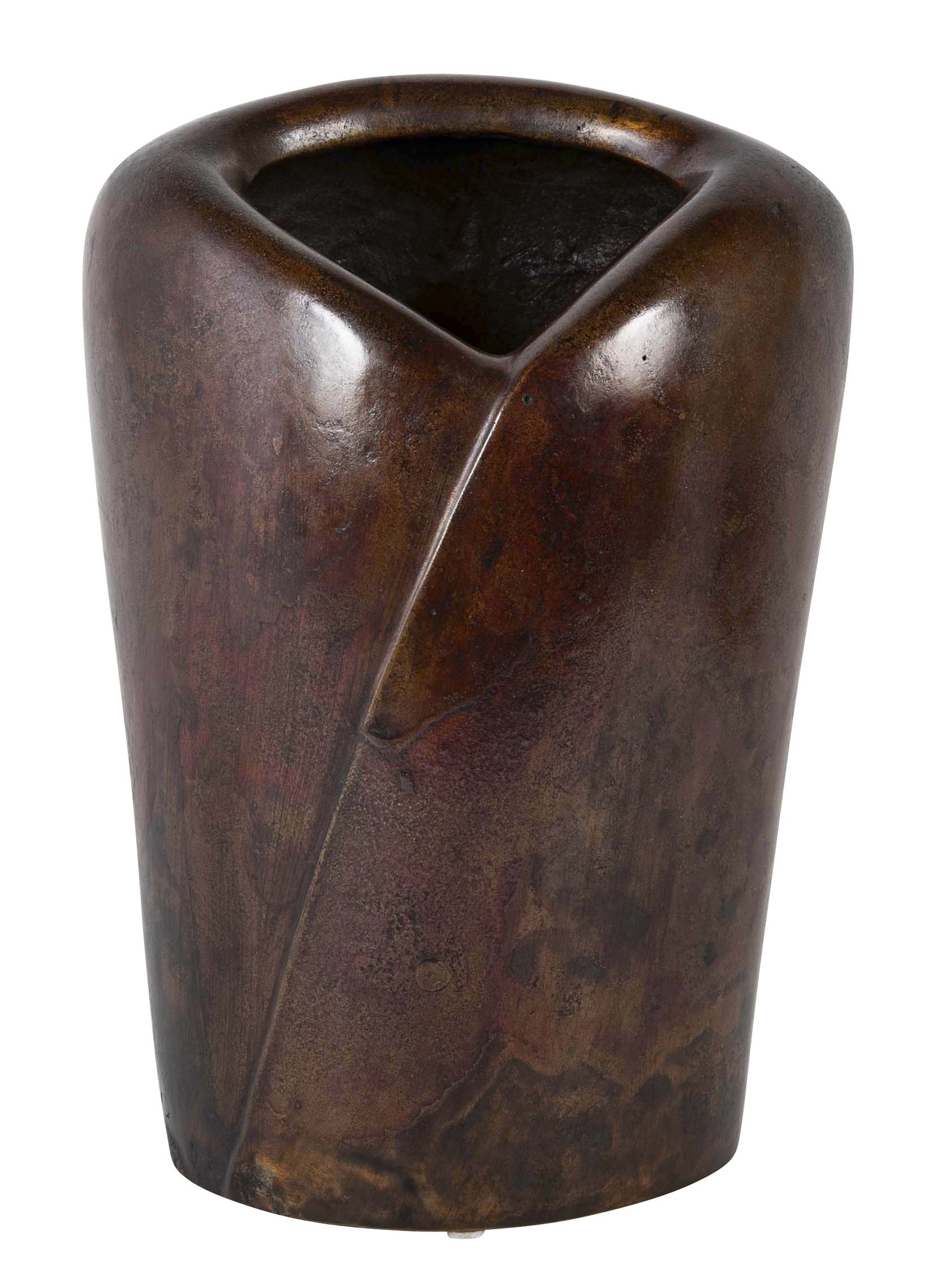 Misawa Hiroshi Bronze Vase in Stylized Kimono Form