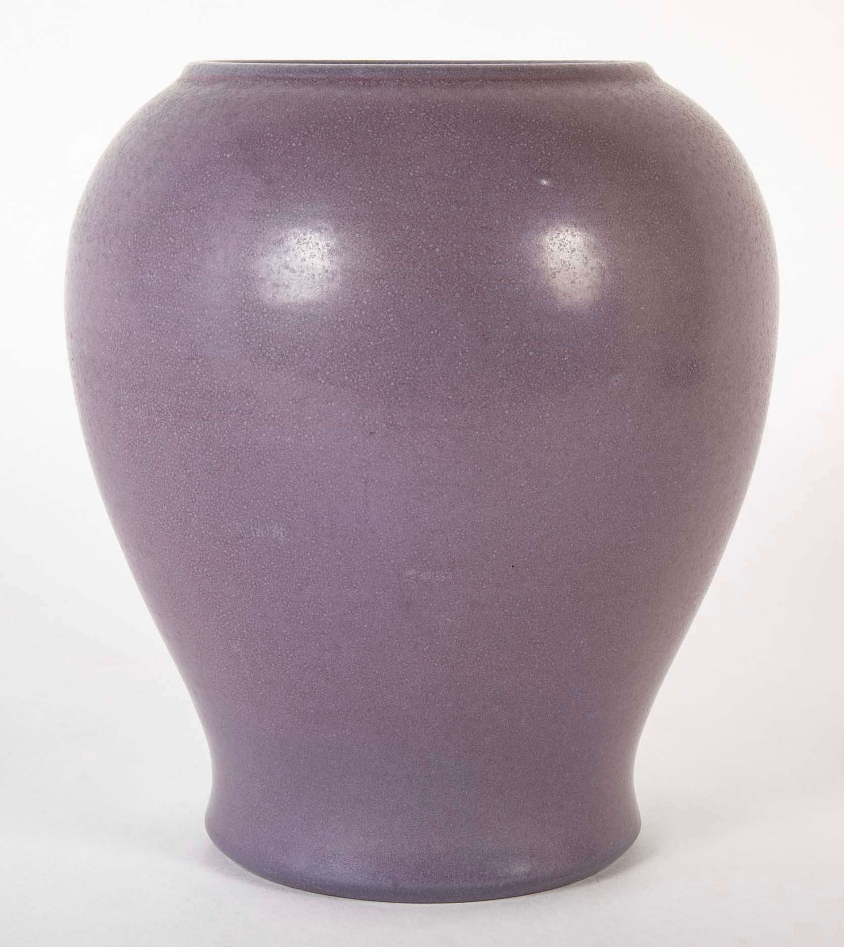 Marblehead Pottery Lavender Glazed Ovoid Pottery Vase