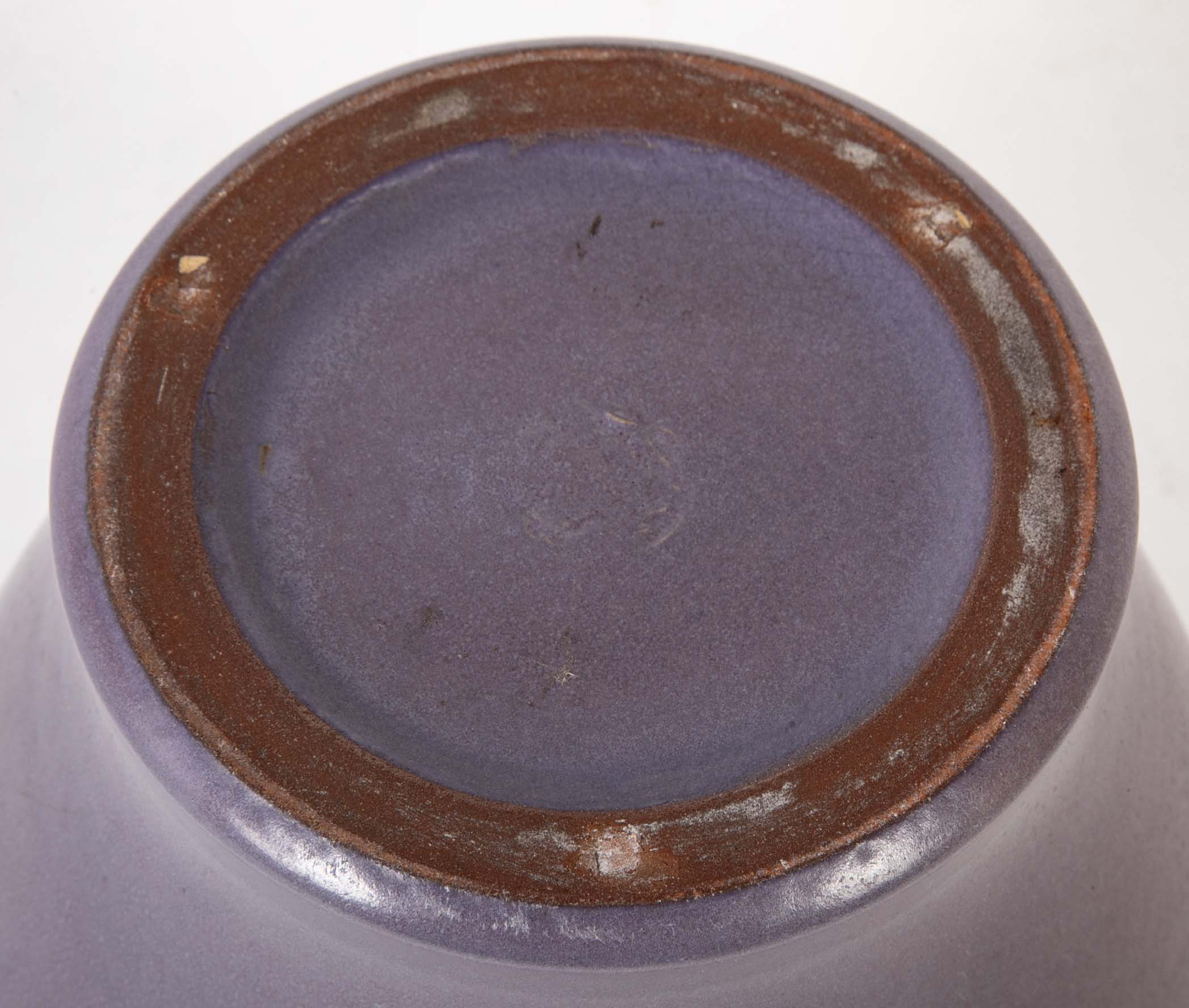 Marblehead Pottery Lavender Glazed Ovoid Pottery Vase