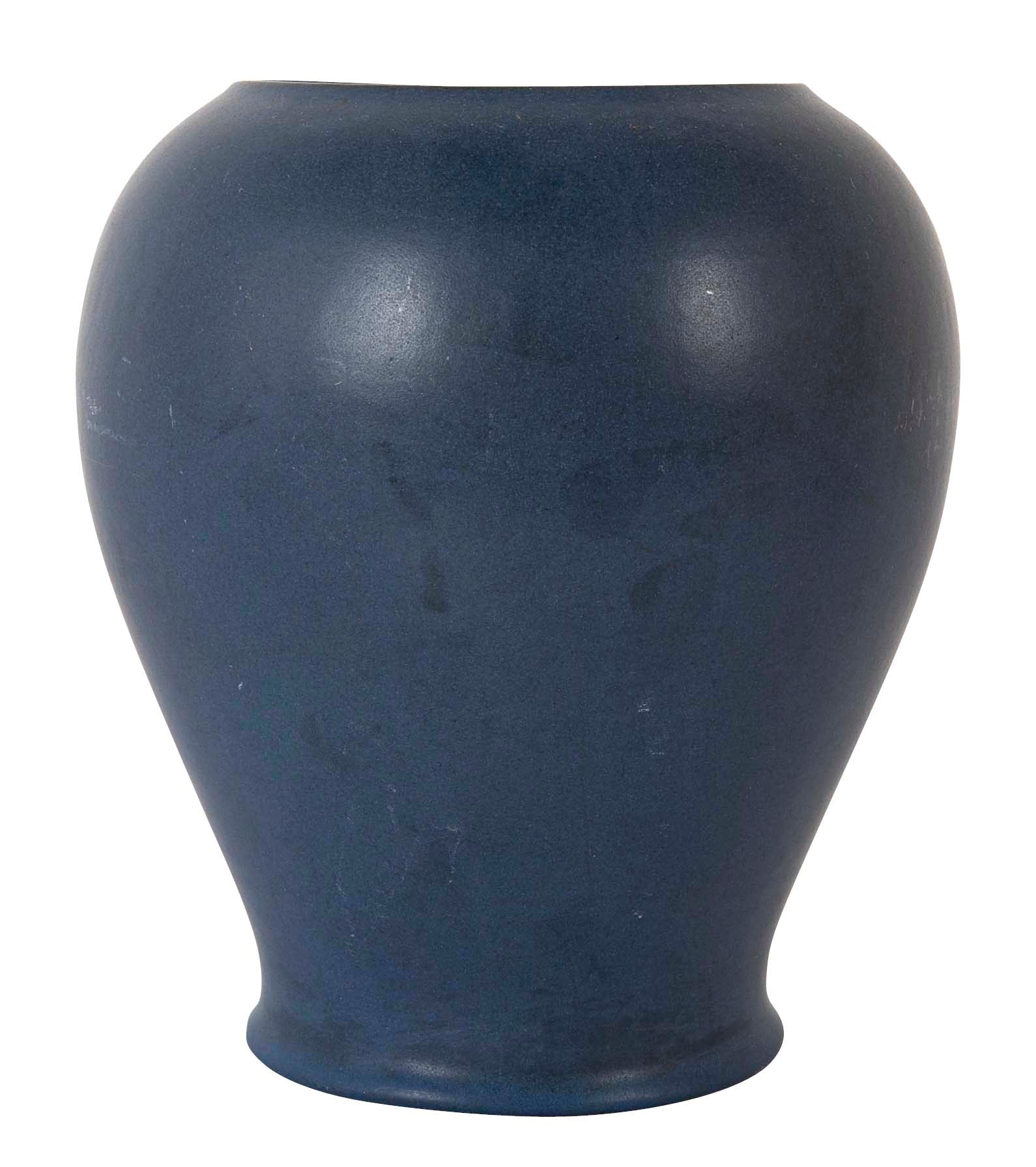 Blue Glazed Marblehead Pottery Ovoid Vase