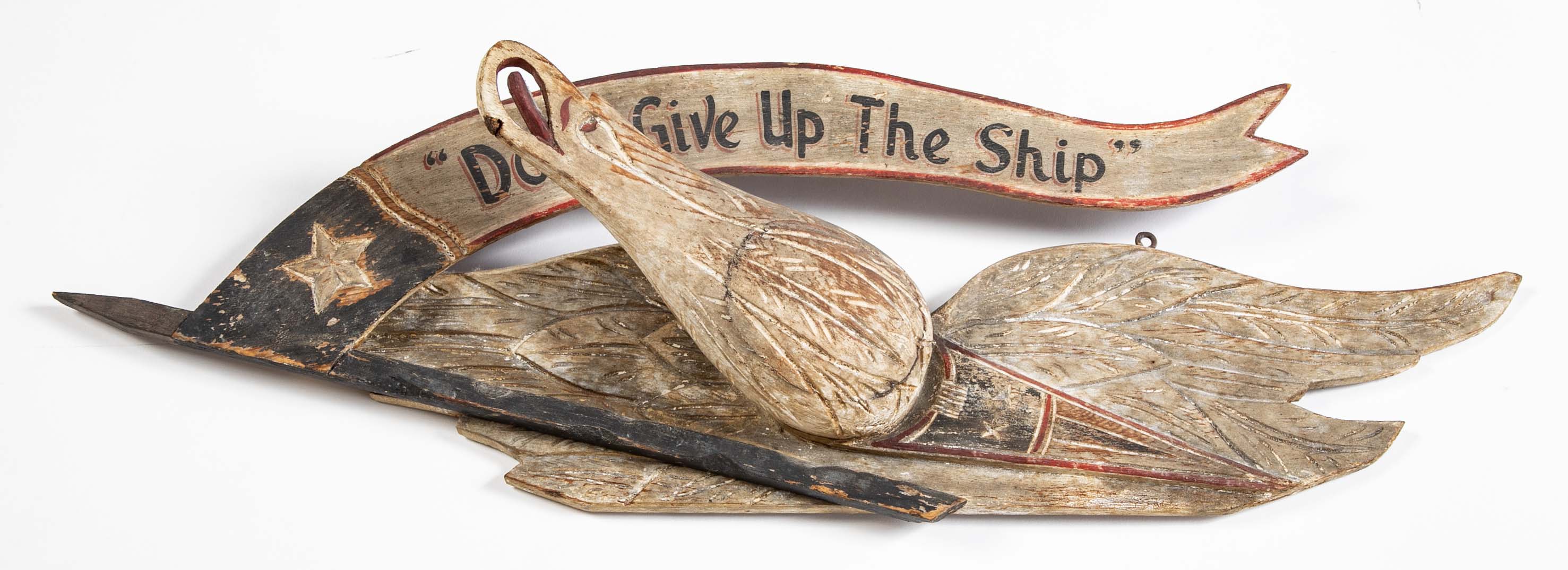 Bellamy-Style Carved Wooden Eagle Plaque