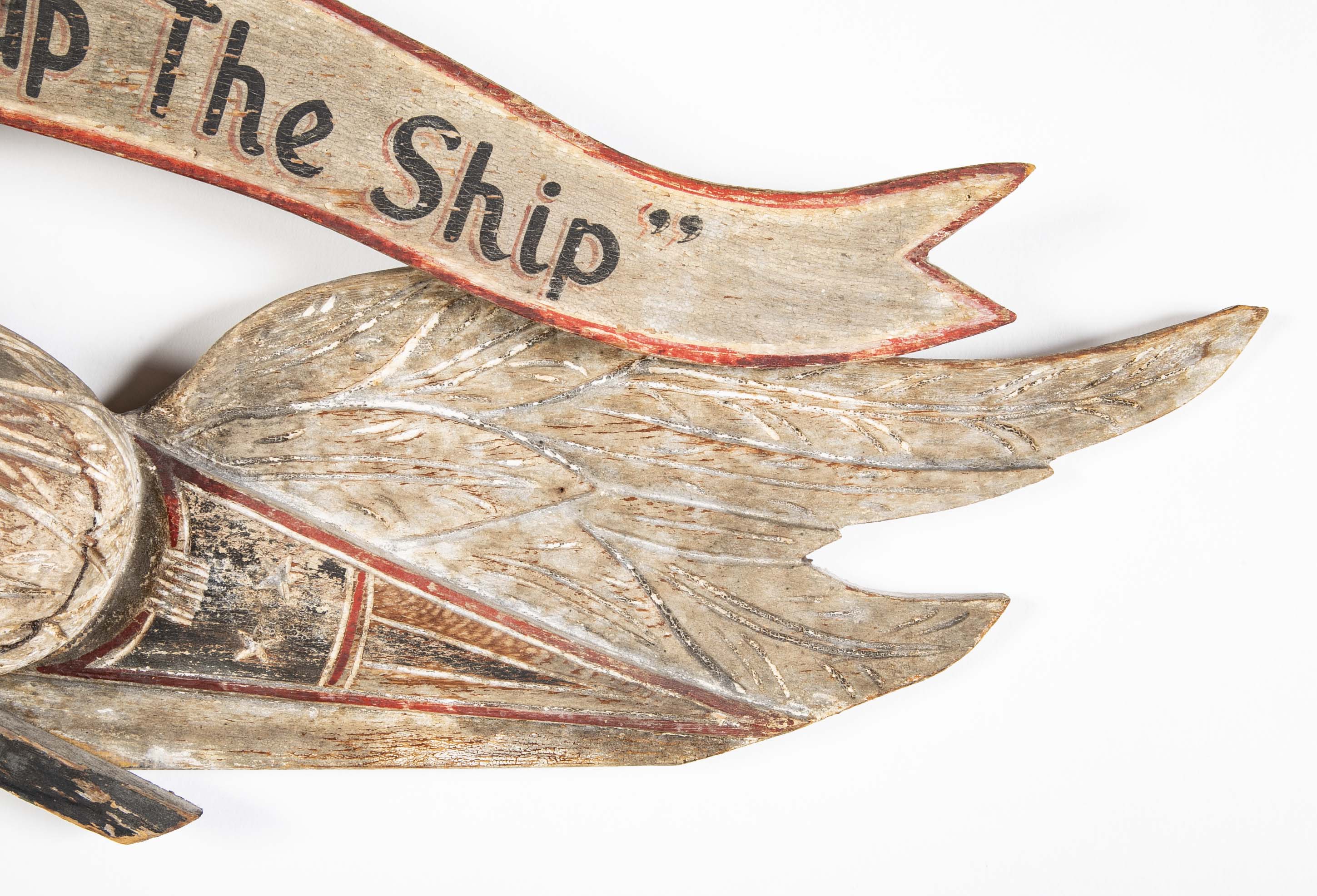 Bellamy-Style Carved Wooden Eagle Plaque