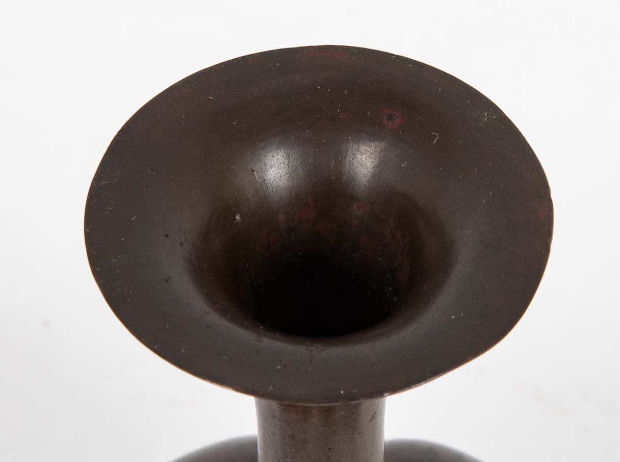 Japanese Red Patinated Bronze Vase