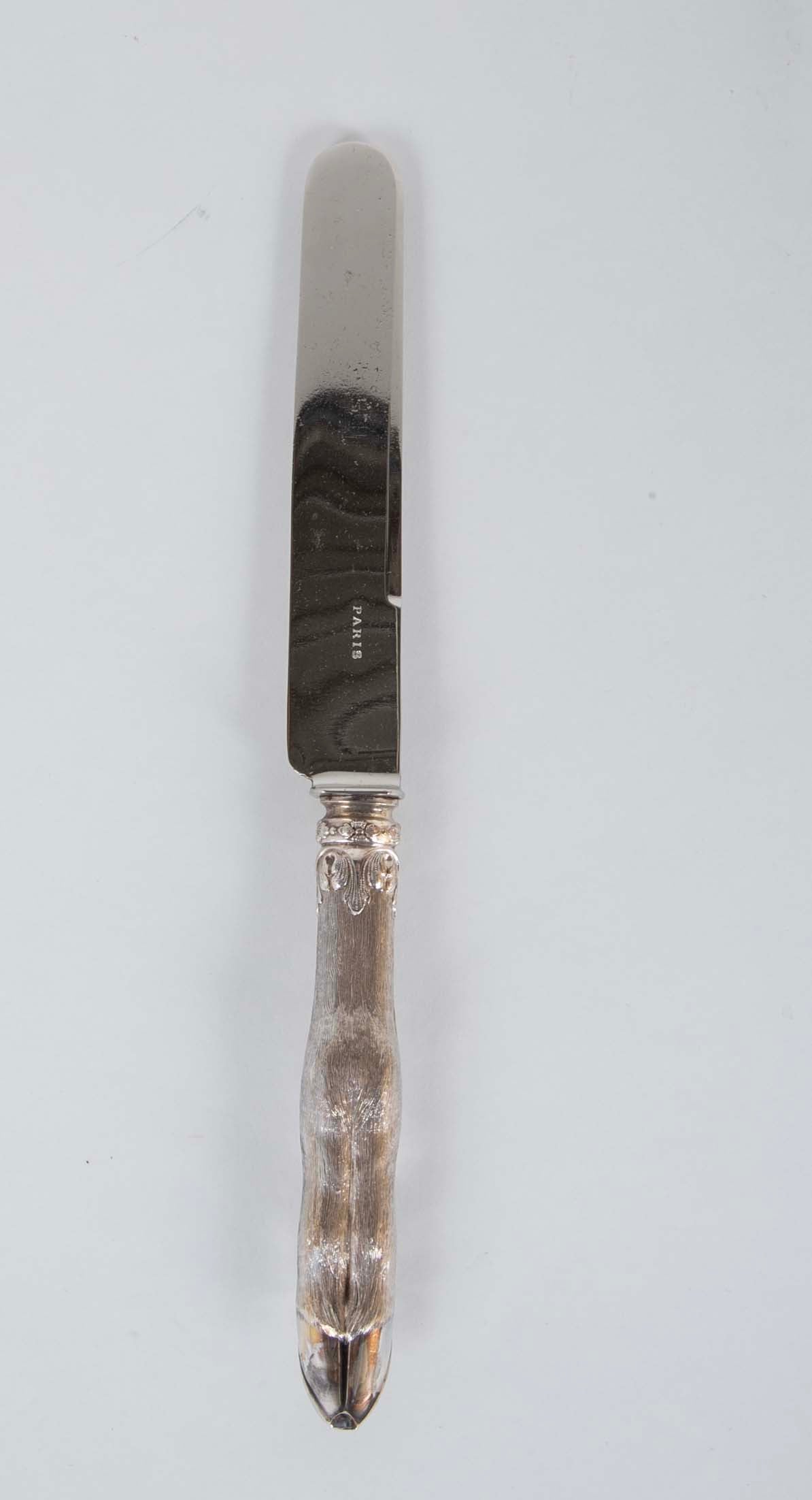 Set Of Silver Handled Hoof Leg Silverware