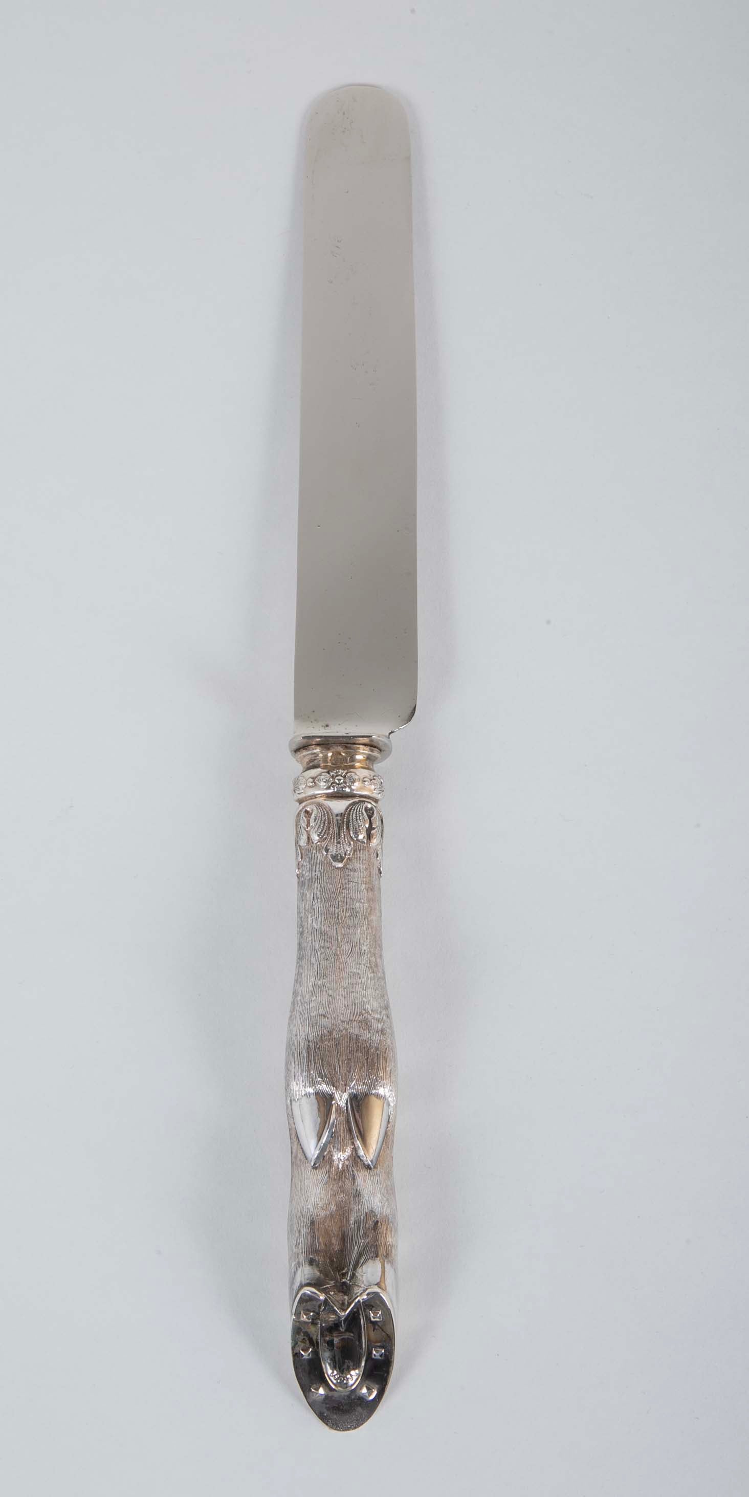 Set Of Silver Handled Hoof Leg Silverware
