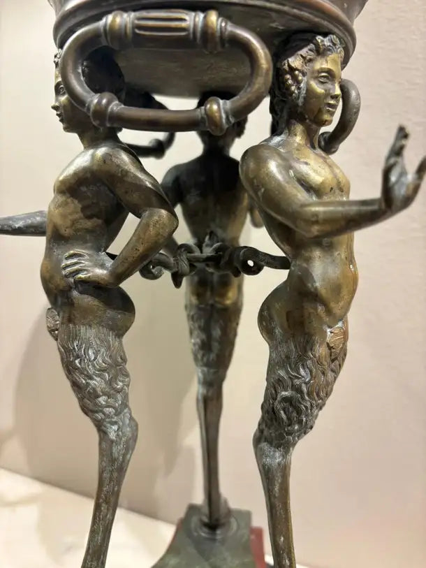 19th Century Italian Grand Tour Bronze Brazier, Ancient Pompeii Original