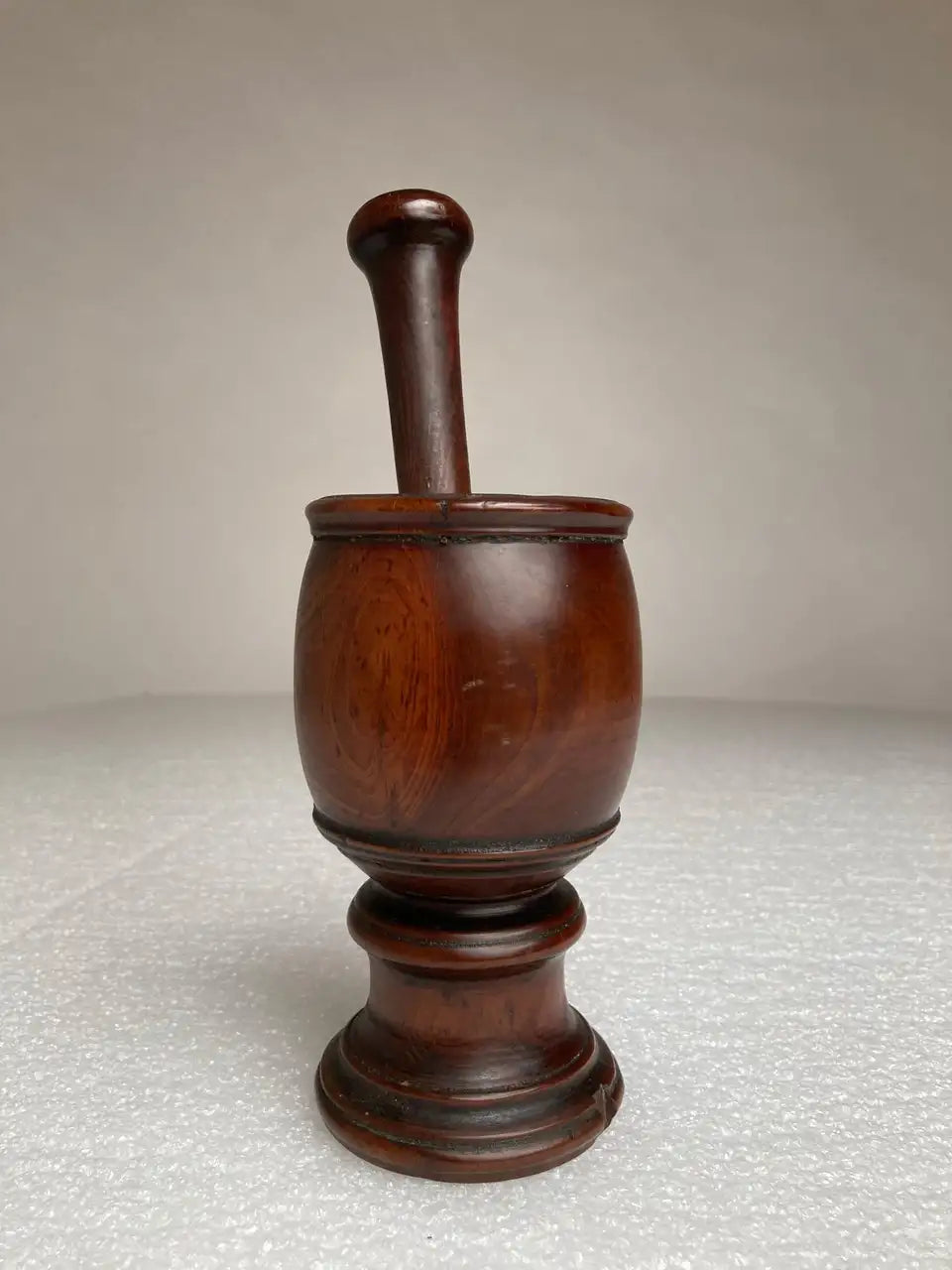 18th Century English Treen Yew Wood Mortar and Pestle
