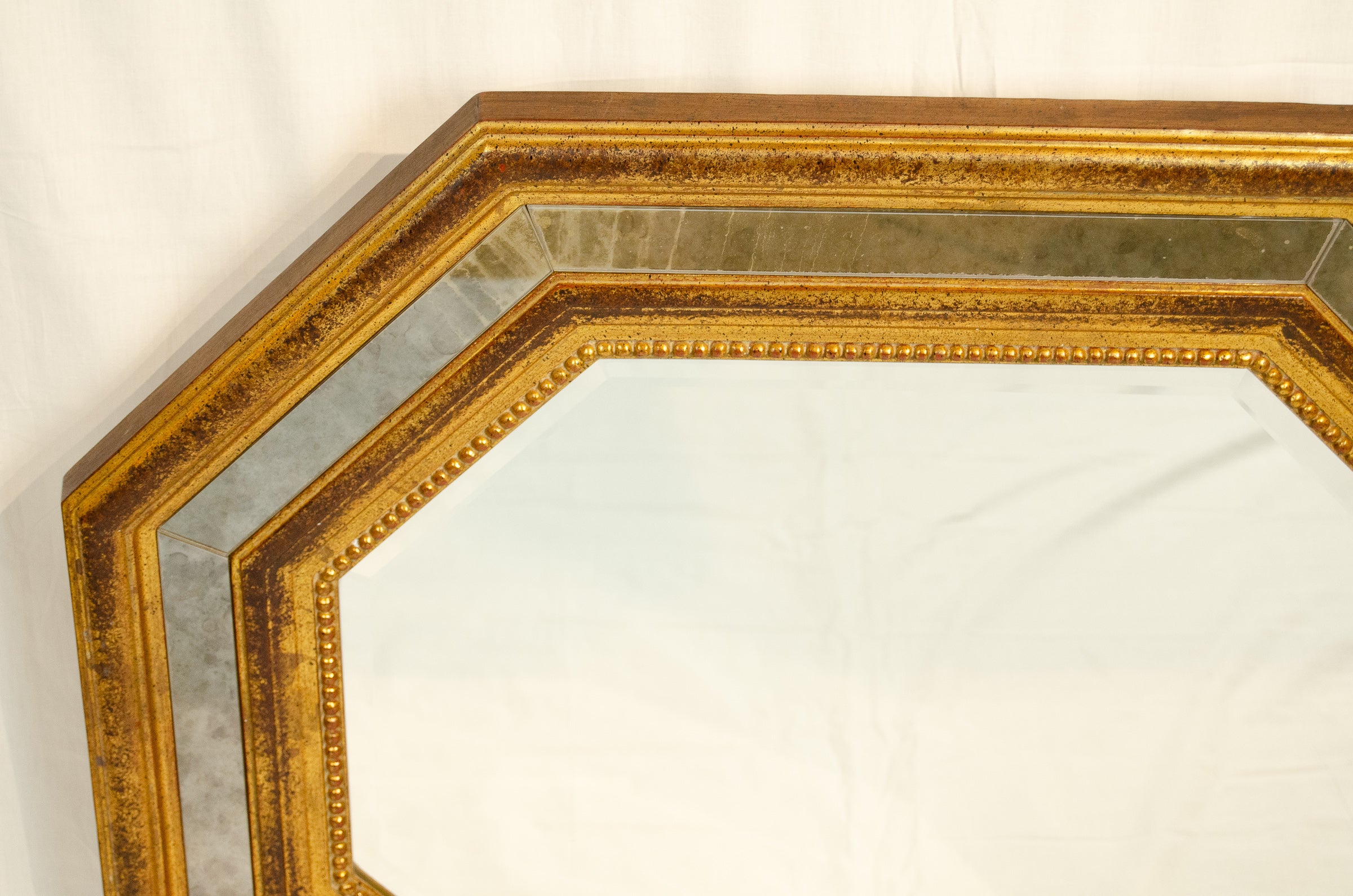 Gilt Octagonal Hollywood Regency Mirror