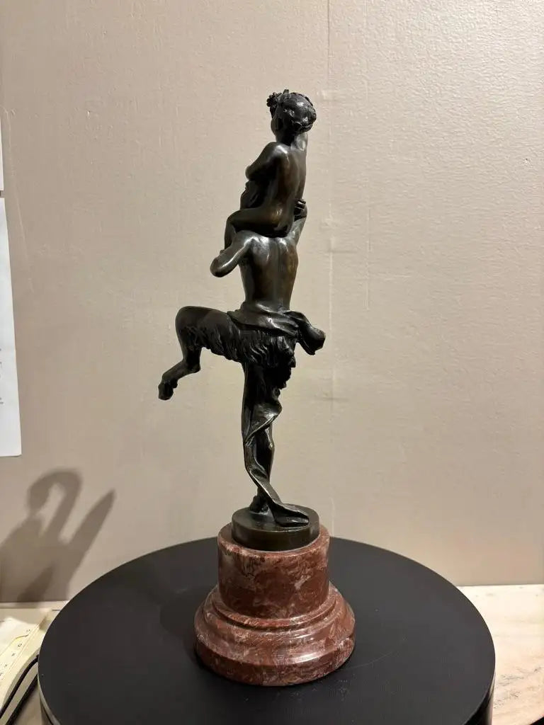 Bronze Satyr Carrying the Young Dionysus by Franz Bergman