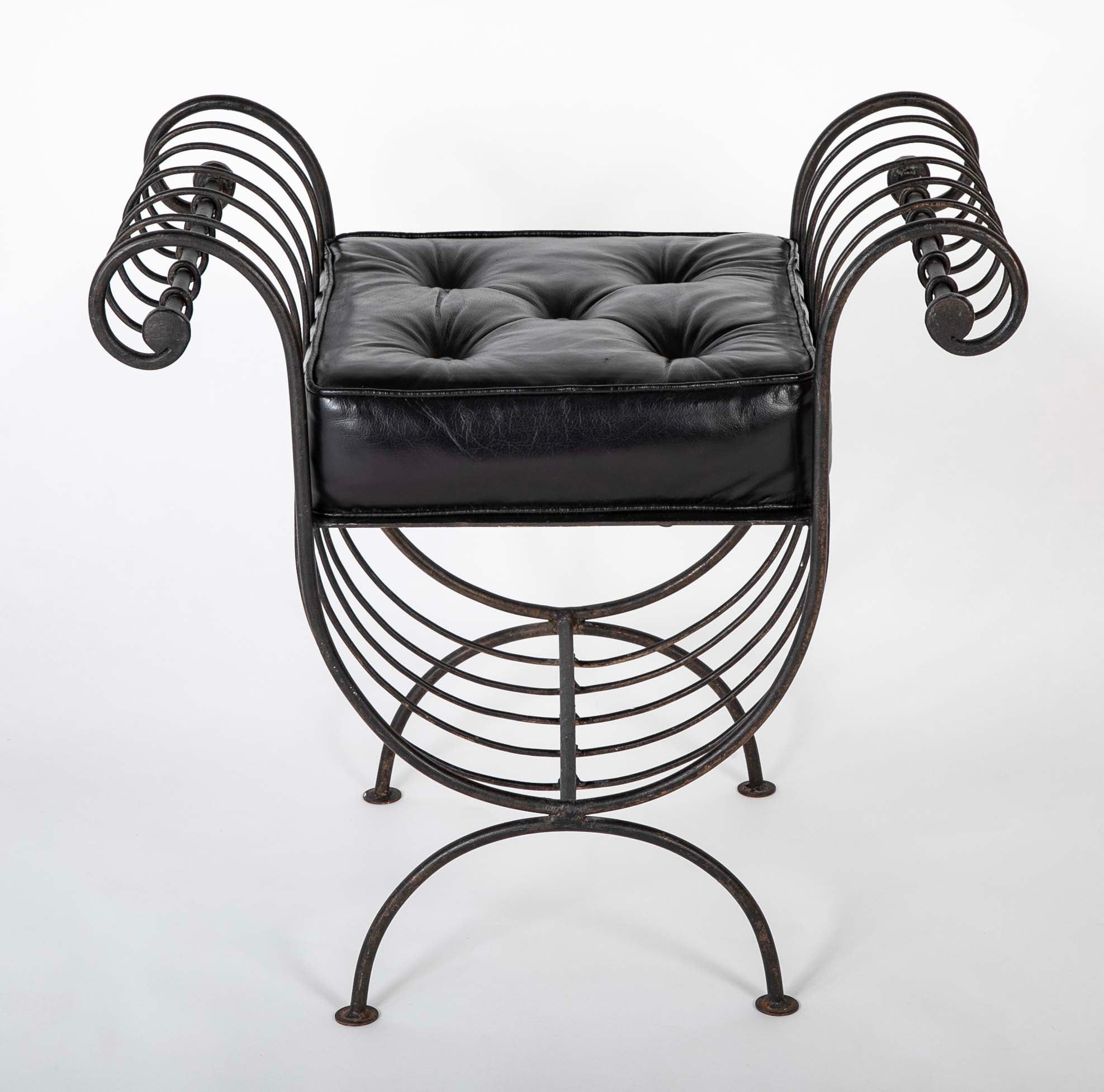 Mid-Century French Iron Bench in the Style of Rene Prou