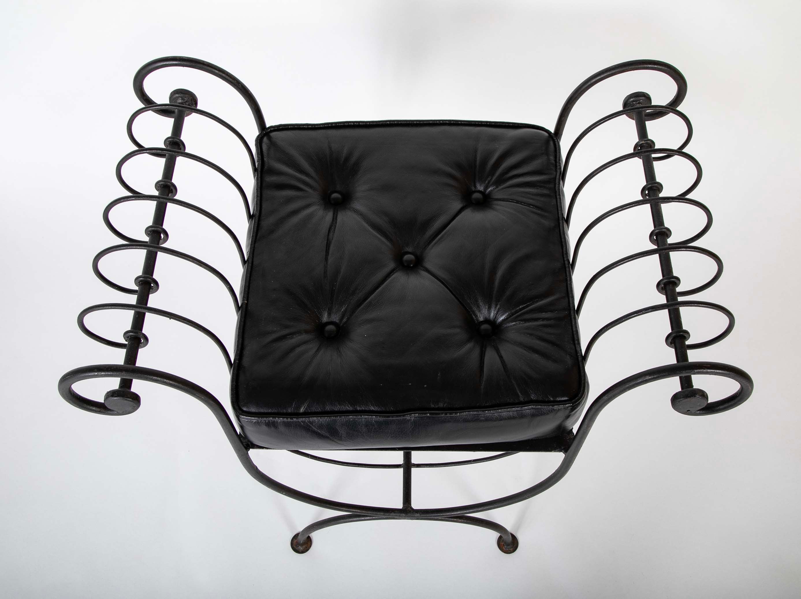 Mid-Century French Iron Bench in the Style of Rene Prou