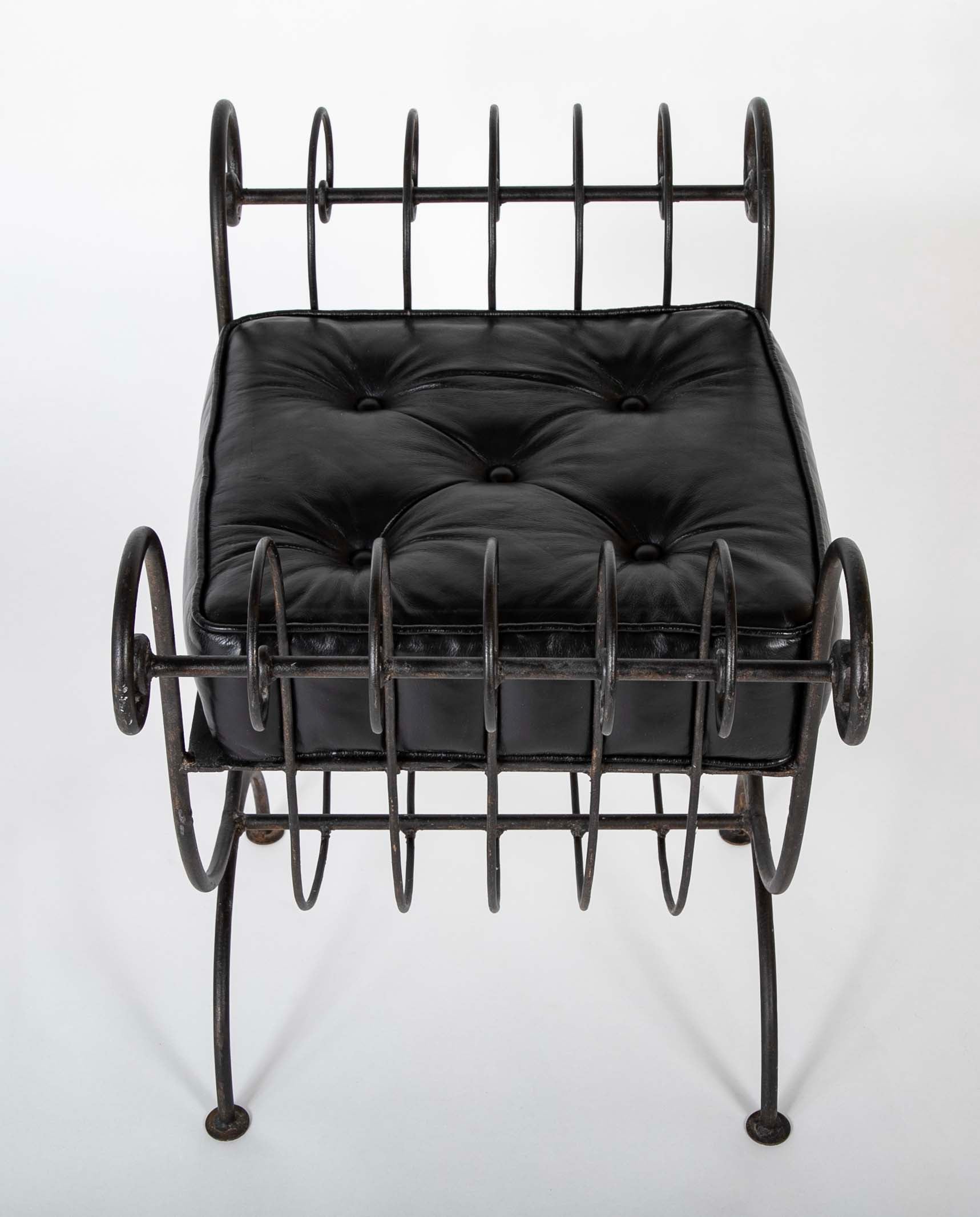 Mid-Century French Iron Bench in the Style of Rene Prou