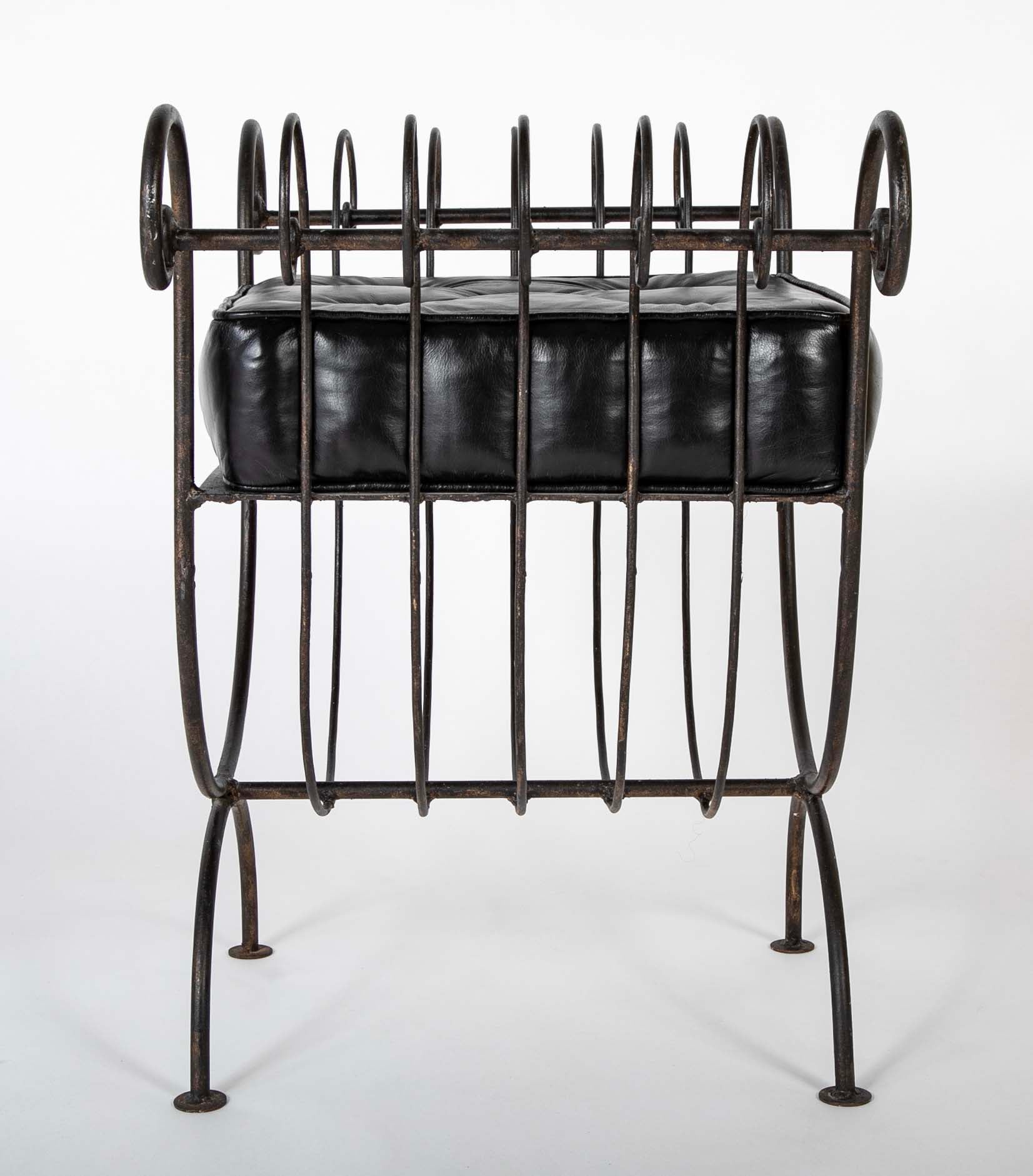 Mid-Century French Iron Bench in the Style of Rene Prou