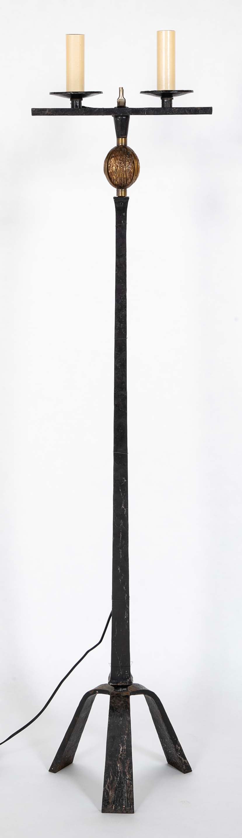 French Custom 1950's Bronze Lamp Inspired by Giacometti