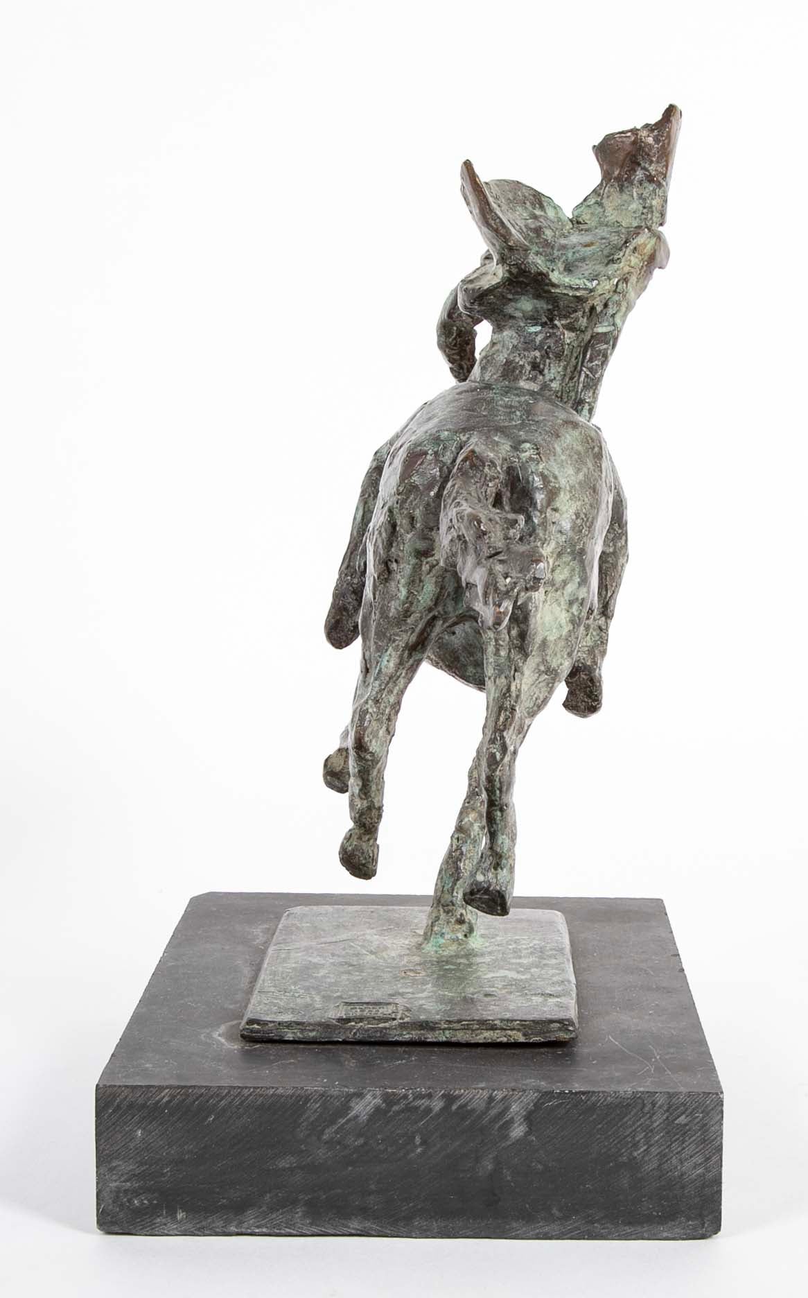 Black Isle Bronze by Leonie Gibbs of a Winged Figure on a Horse