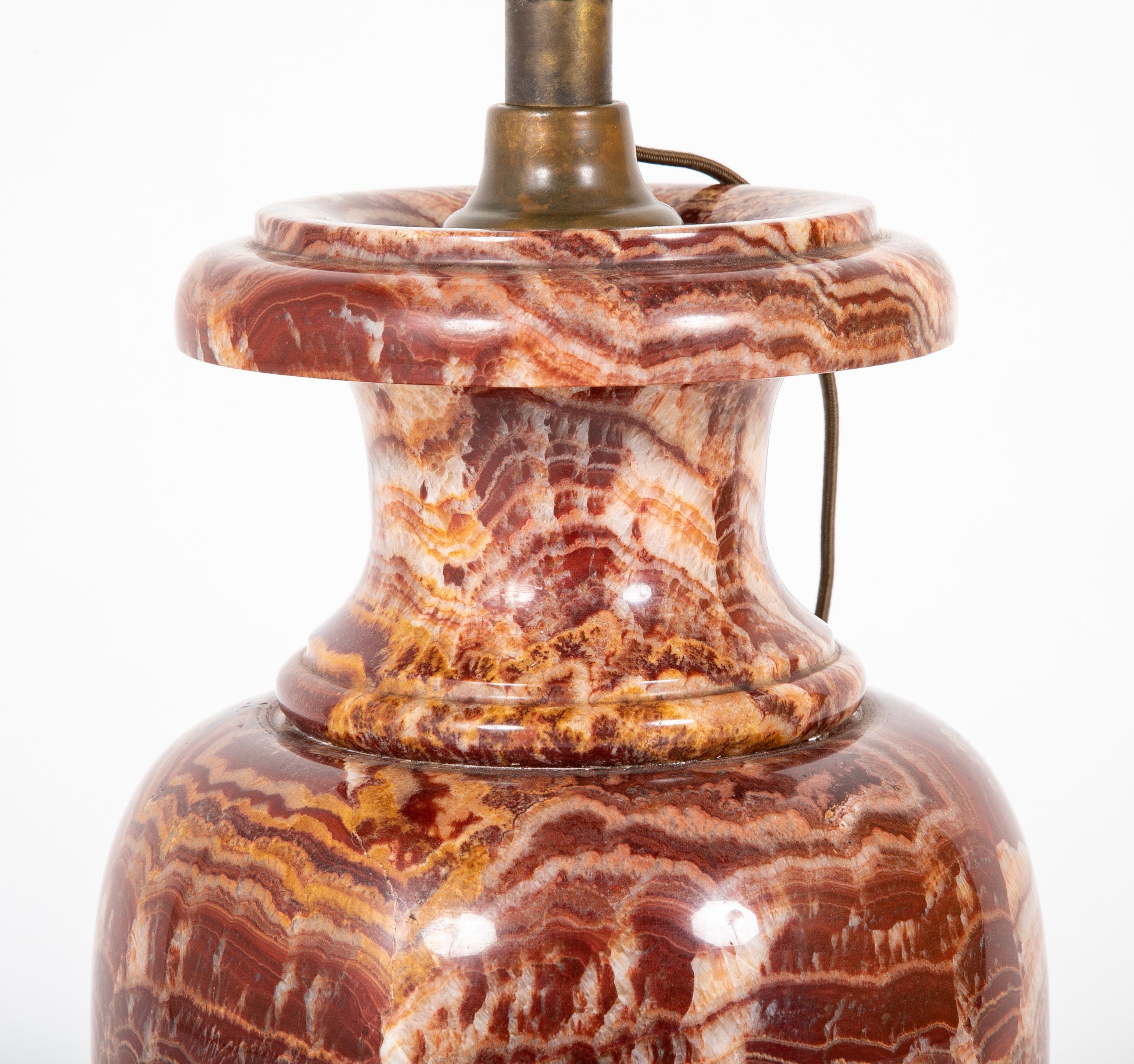 Fine Breccia Marble or Jasper Urn now a Lamp