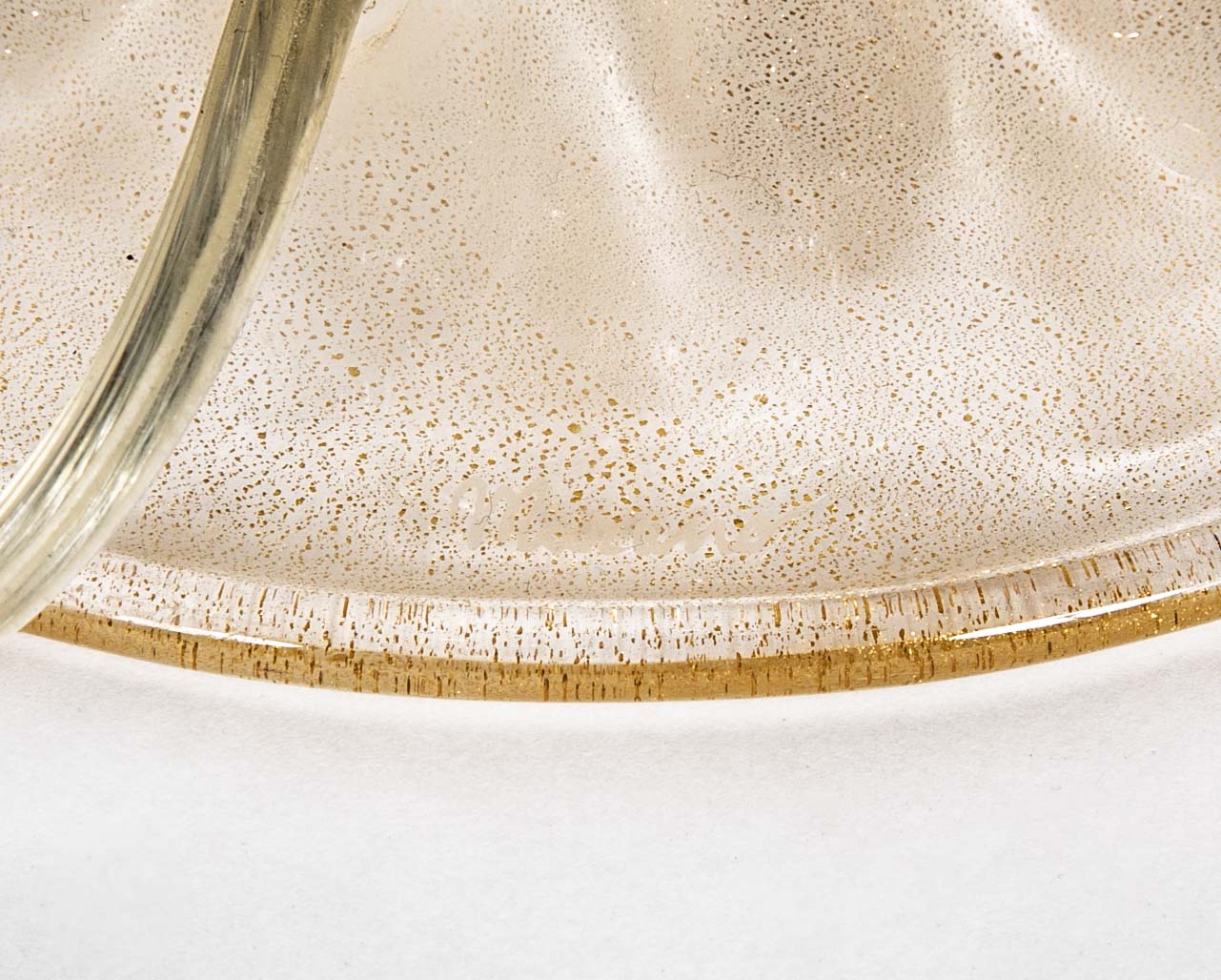 Pair of Murano Glass Lamps with Gold Flecks