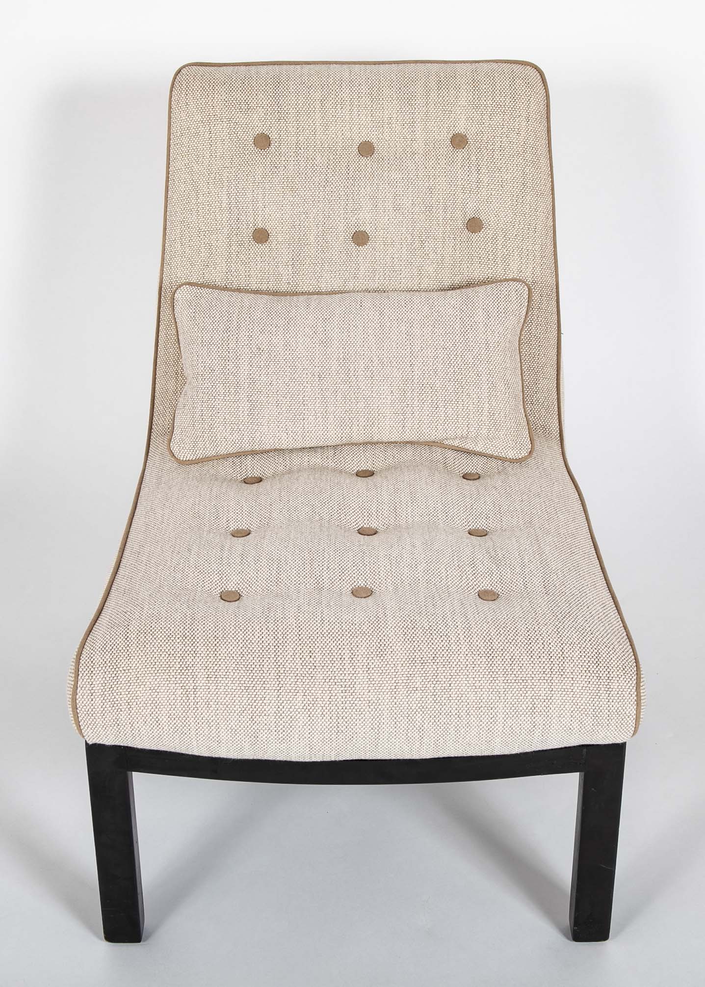 Pair of Mid-Century Slipper Chairs Designed by E. Wormley for Dunbar