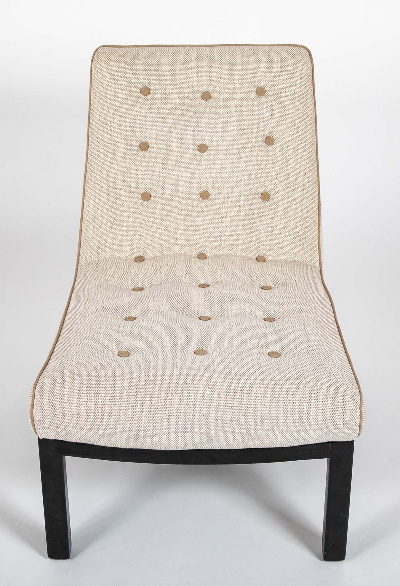 Pair of Mid-Century Slipper Chairs Designed by E. Wormley for Dunbar