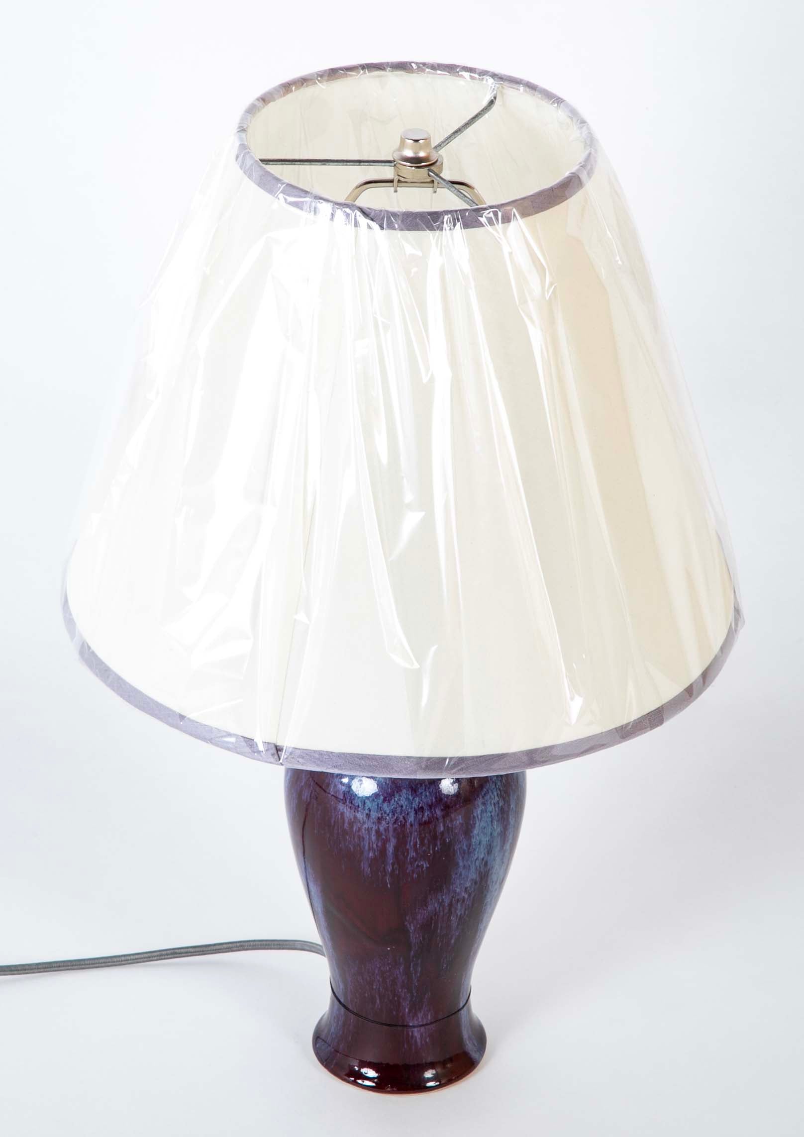 A Pair of Fine Flambe Marked Porcelain Vases now Lamps