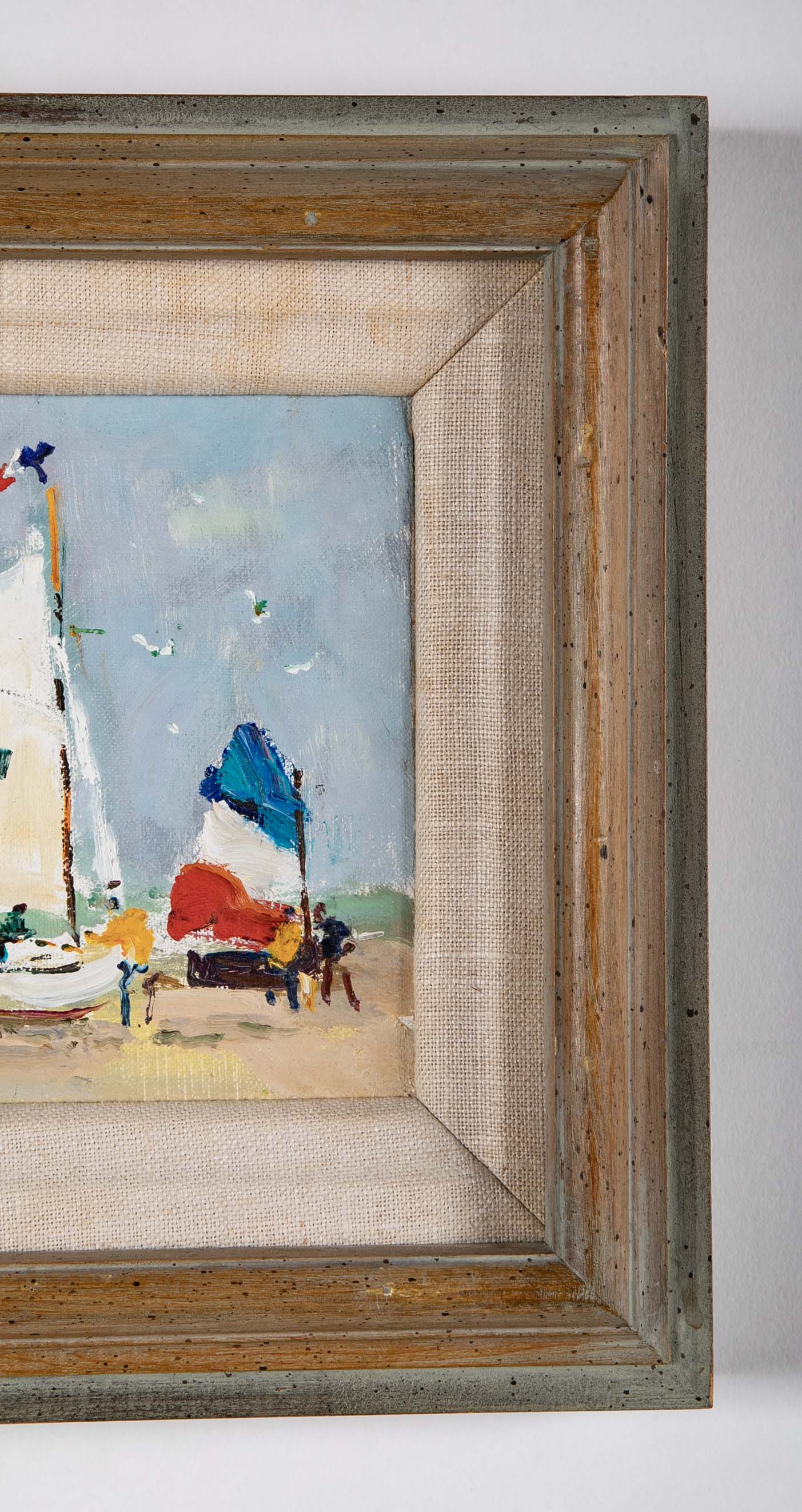 "Les Voiles" Oil on Canvas by French Artist Jacques Bouyssou