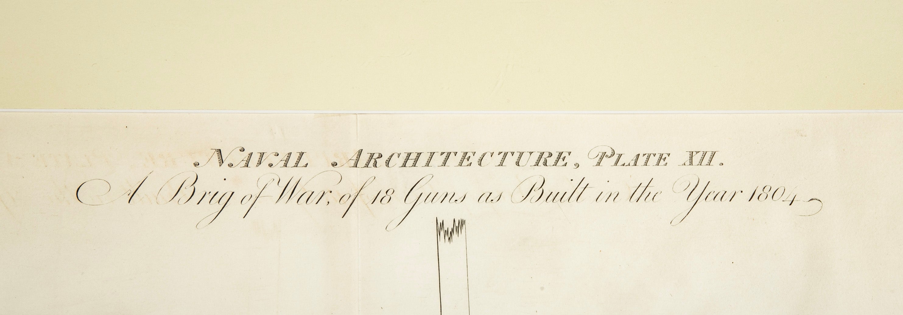 Original Early 19th Century Ship Plan for 18 Gun Navy Brig of War