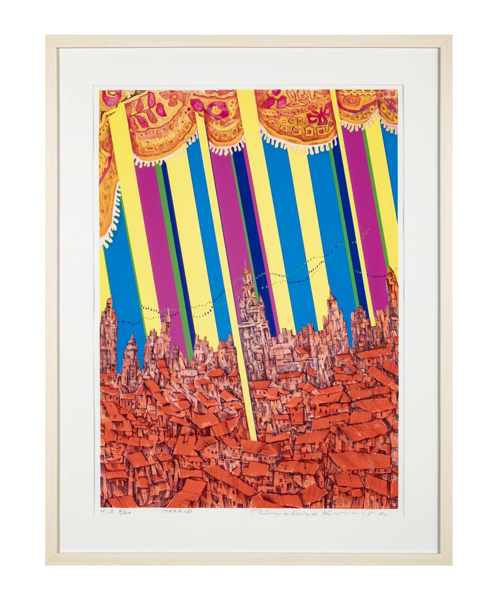 "Madrid" Original Print by Japanese Artist Risaburo Kimura
