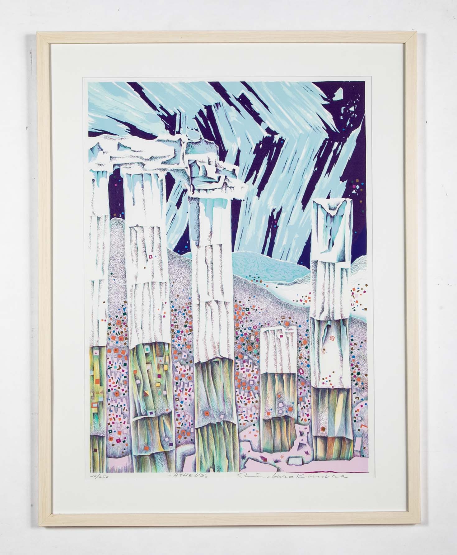 "Athens" Original Print by Japanese Artist Risaburo Kimura