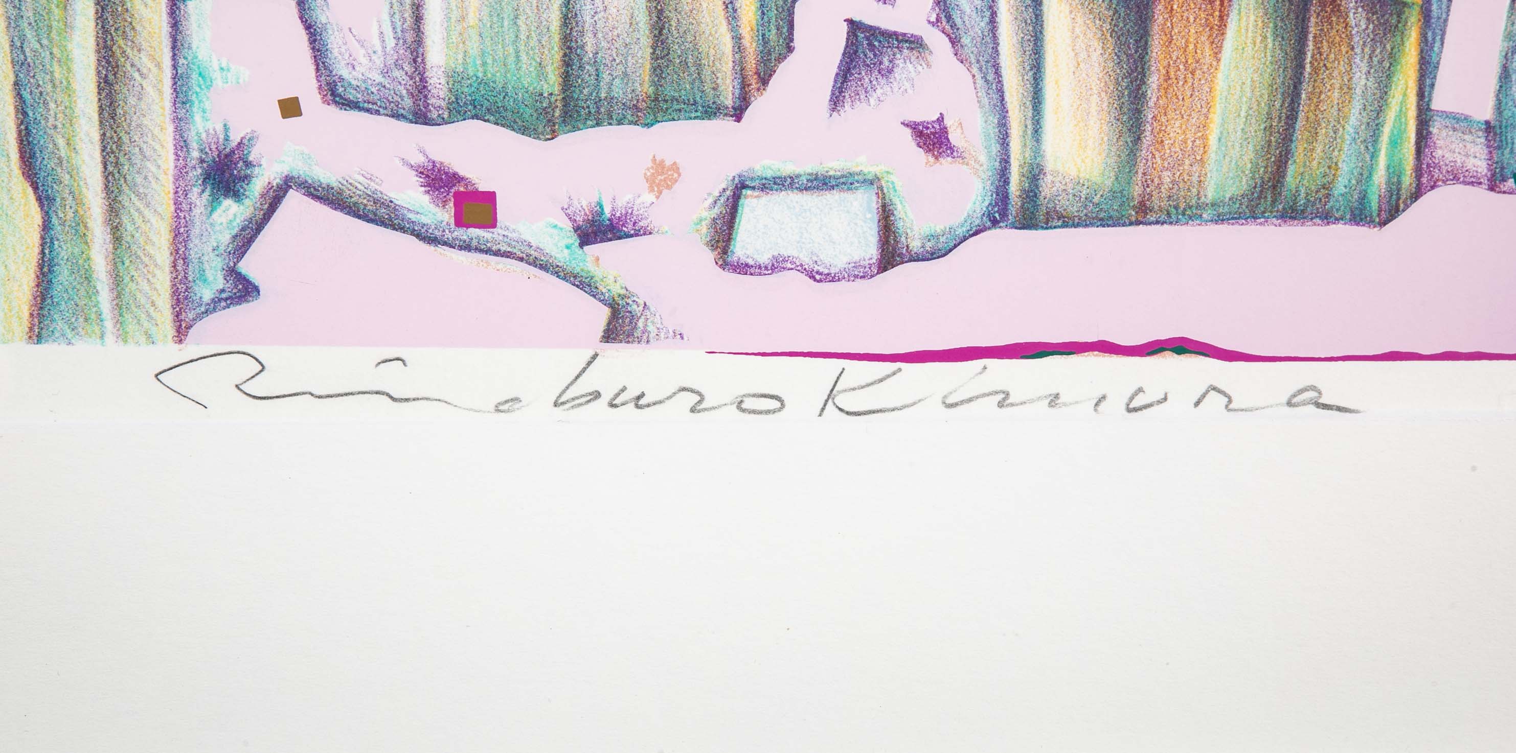 "Athens" Original Print by Japanese Artist Risaburo Kimura