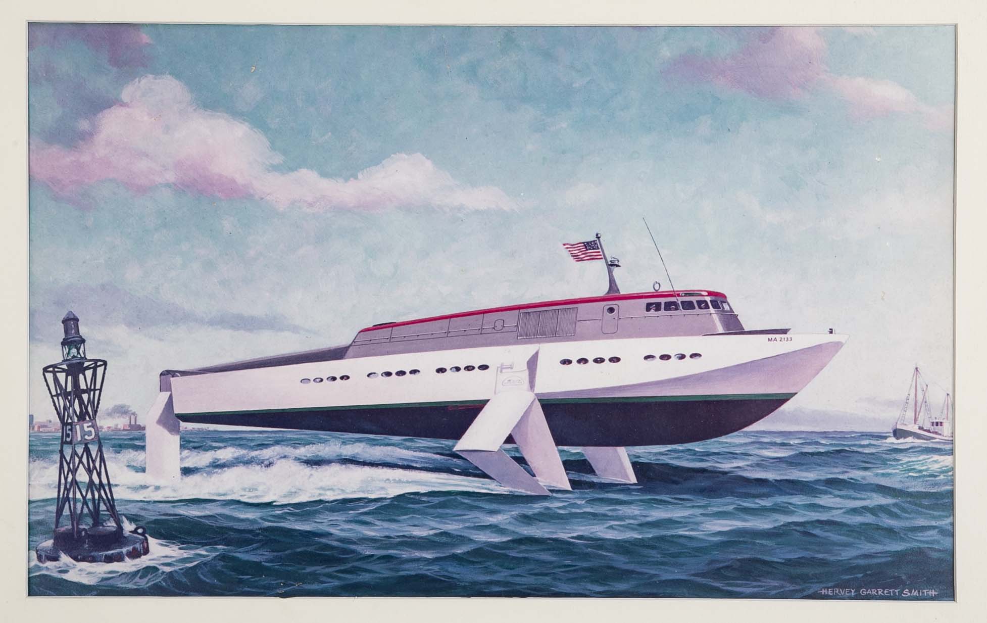 Print of Hydrofoil Prototype Project by Electric Boat, Groton, CT for the US Navy