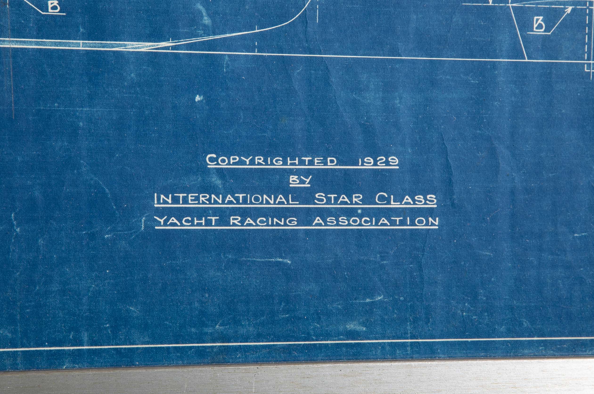 1929 Original Blueprint for International Star Class Racing One Design Sail Boat