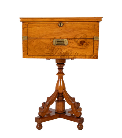 Unusual Mid 19th Century Campaign Desk on Tripod Base