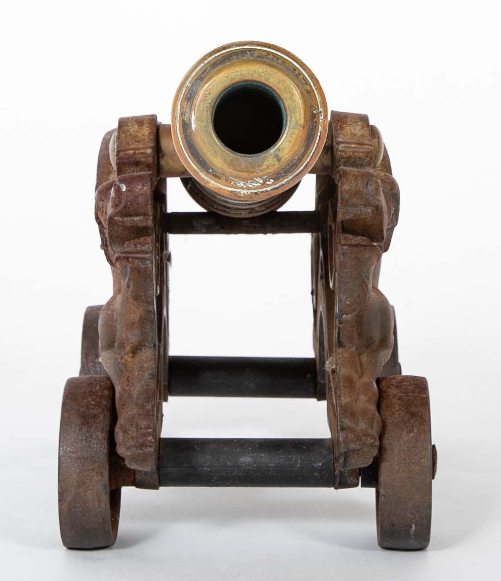 An 18th Century Bronze Cannon Barrel on 19th Century Dragon Shaped Base