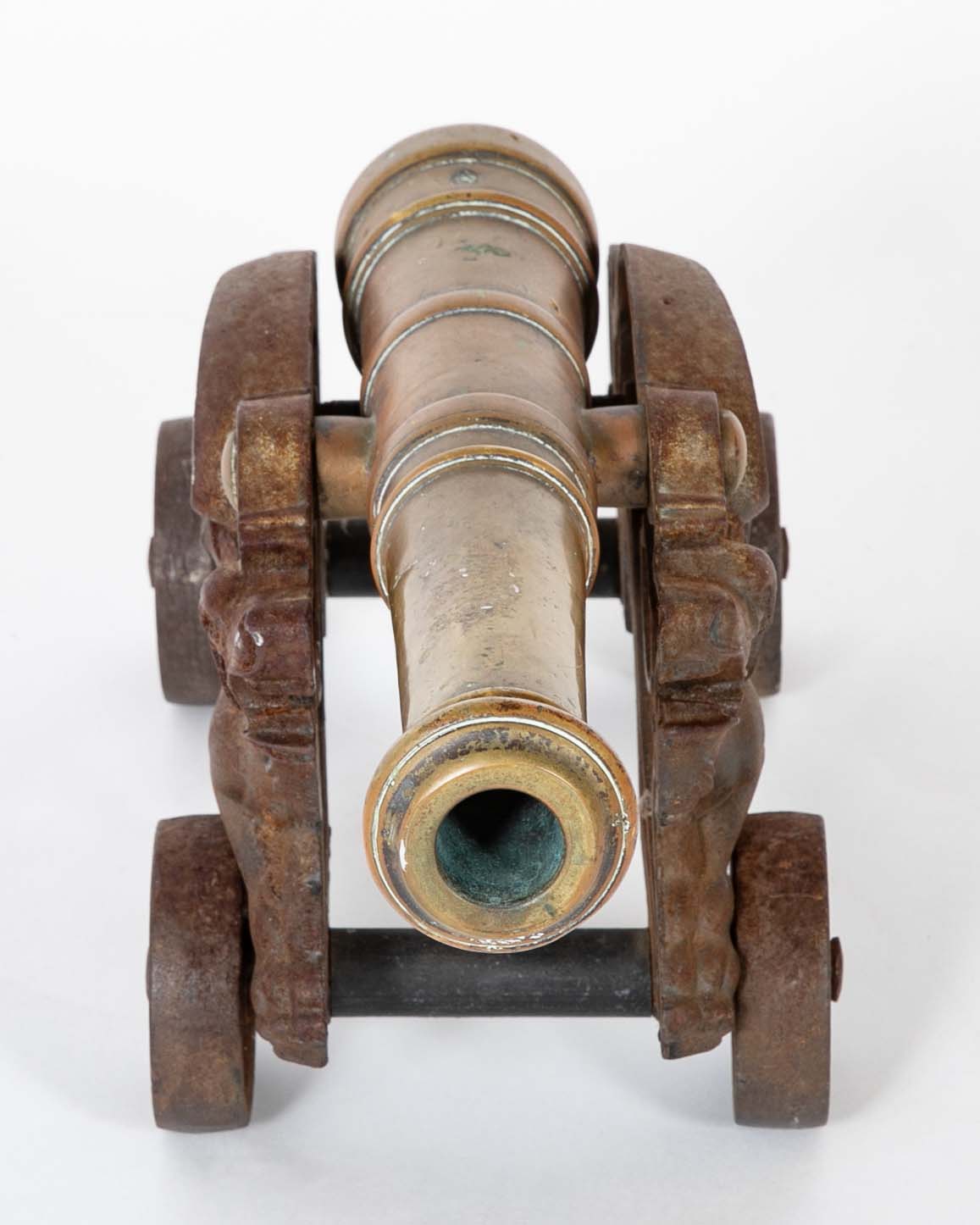 An 18th Century Bronze Cannon Barrel on 19th Century Dragon Shaped Base