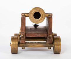 Pair of 19th Century Brass Signal Cannons on Wood Bases