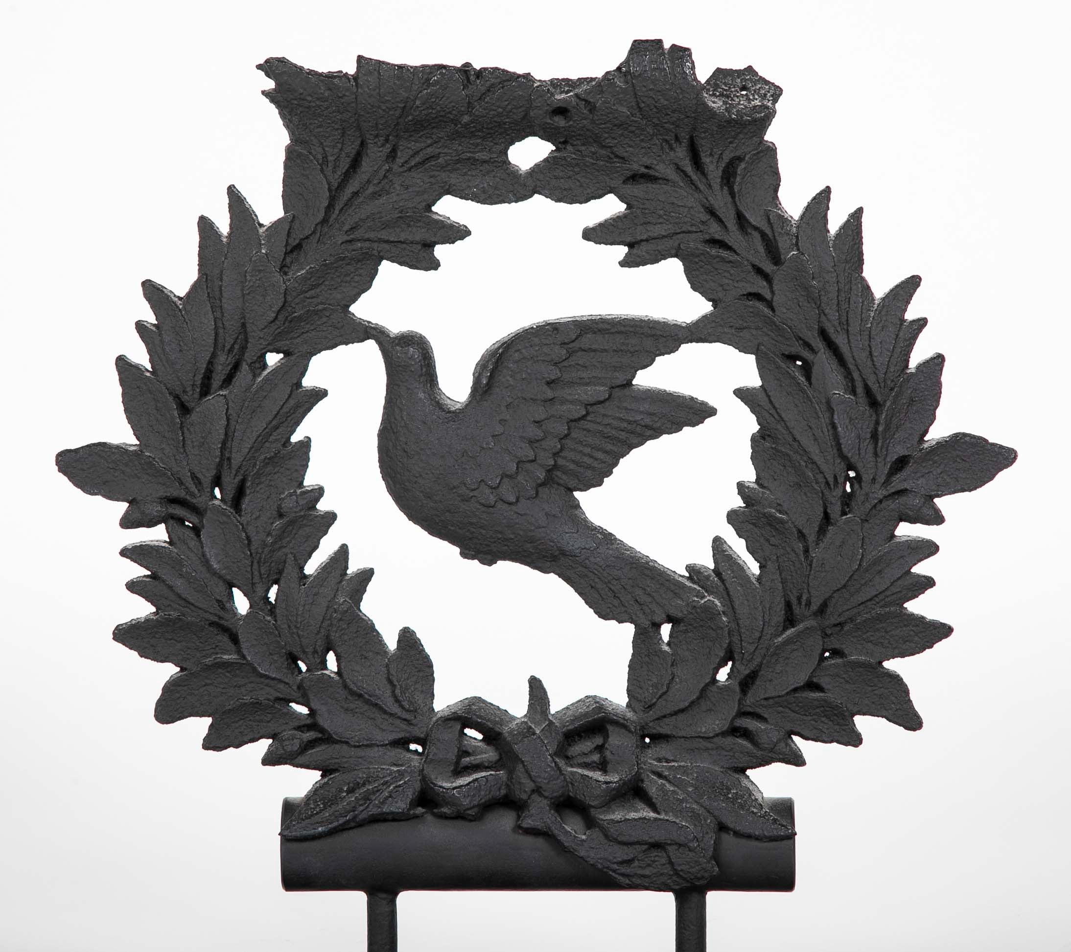 19th Century Cast Iron Dove in Wreath