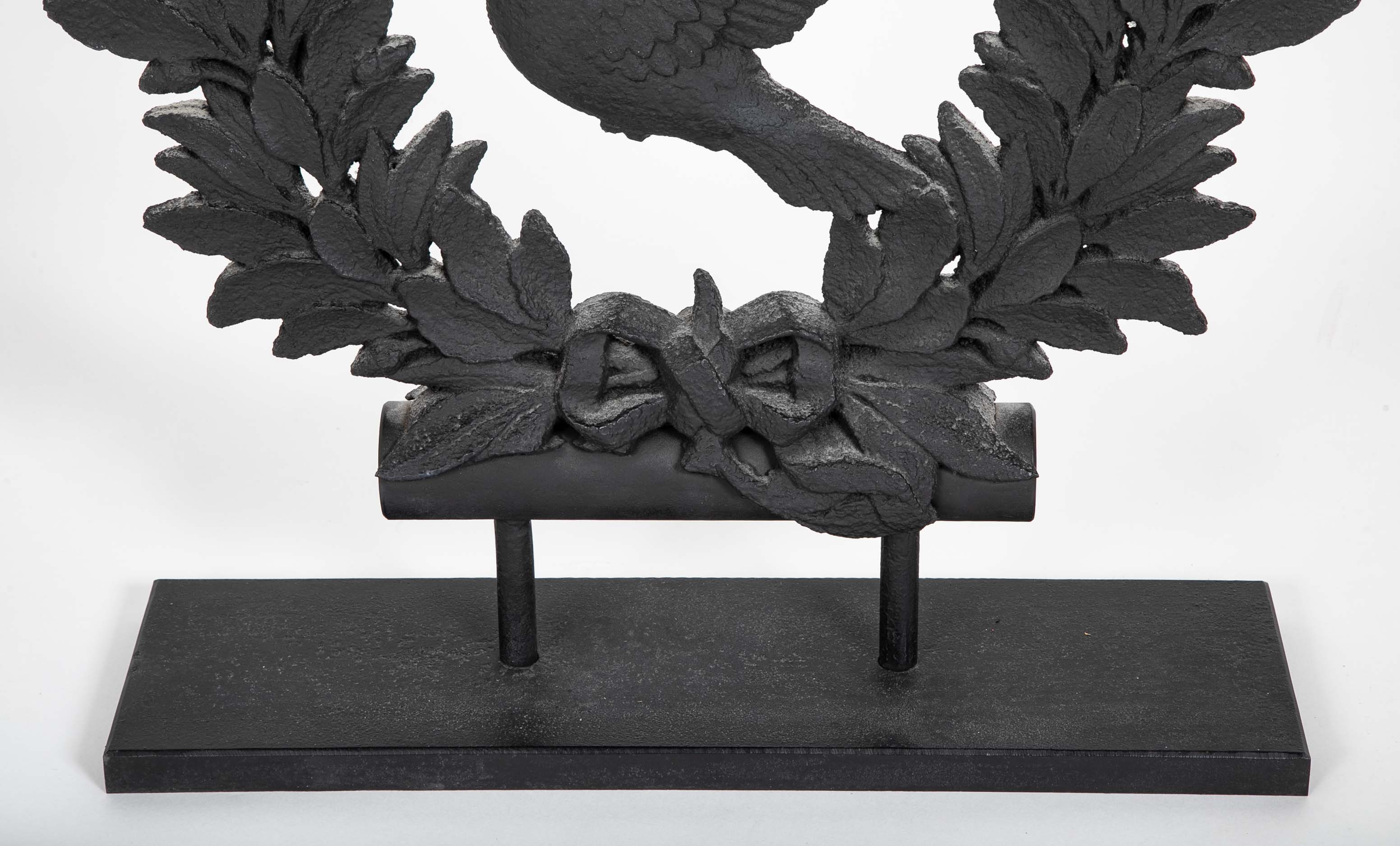 19th Century Cast Iron Dove in Wreath