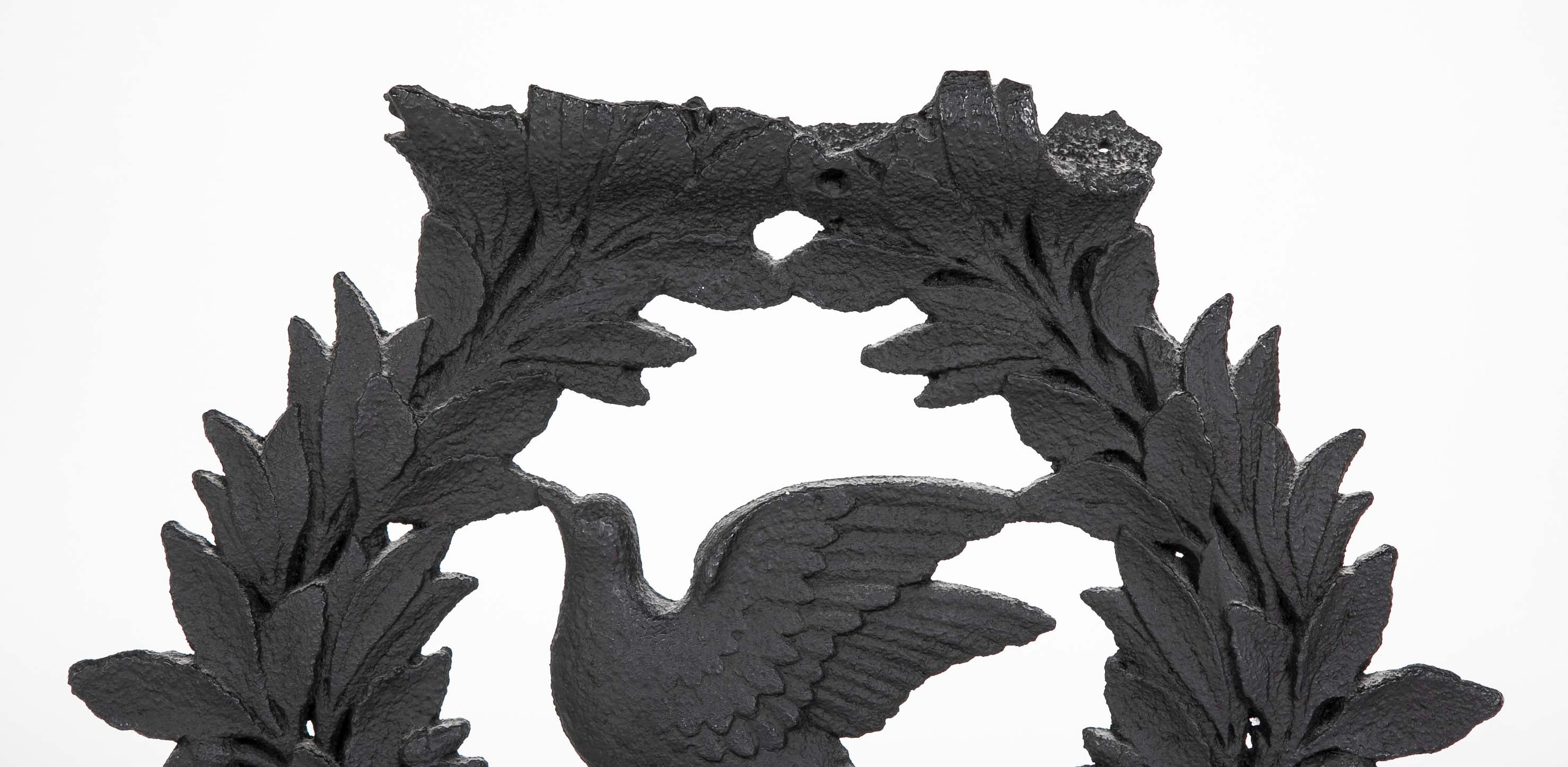 19th Century Cast Iron Dove in Wreath