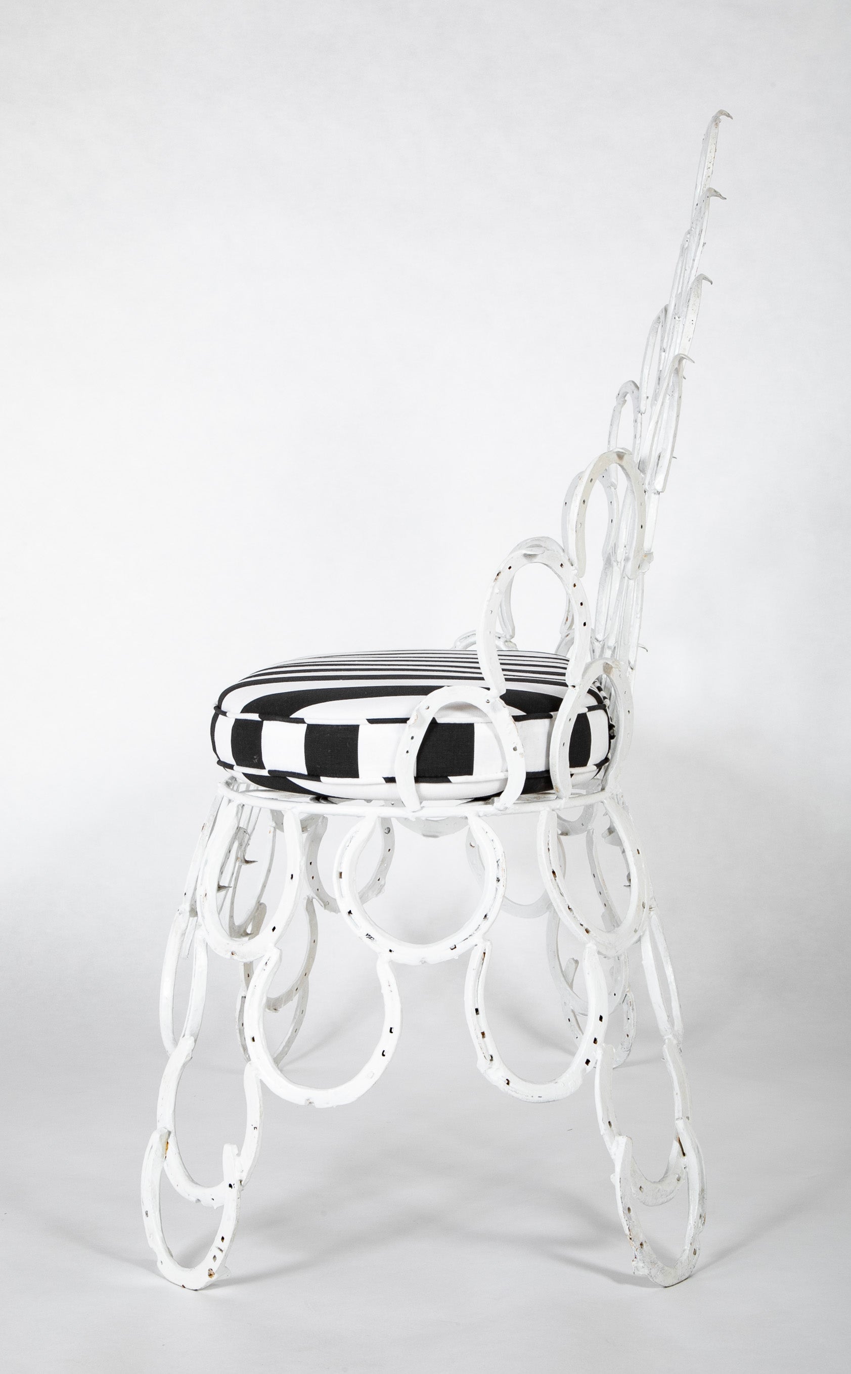 Three Piece Set of Garden Furniture Made from Old Horseshoes