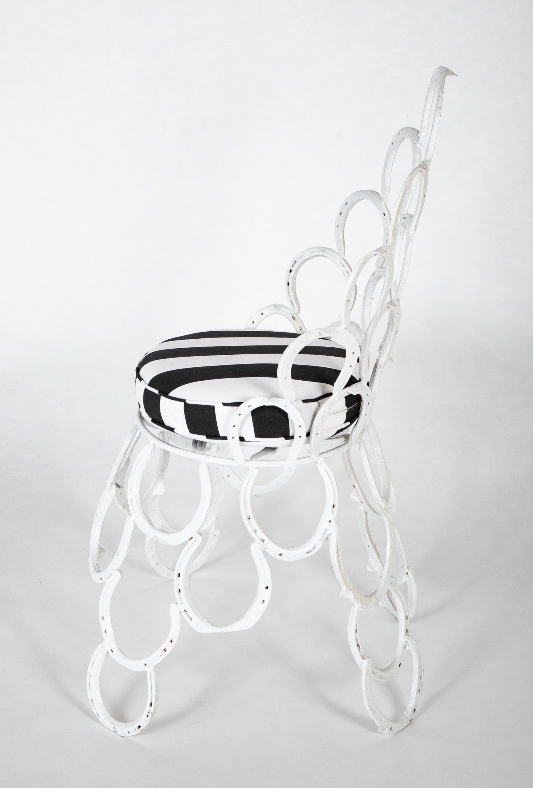 Three Piece Set of Garden Furniture Made from Old Horseshoes