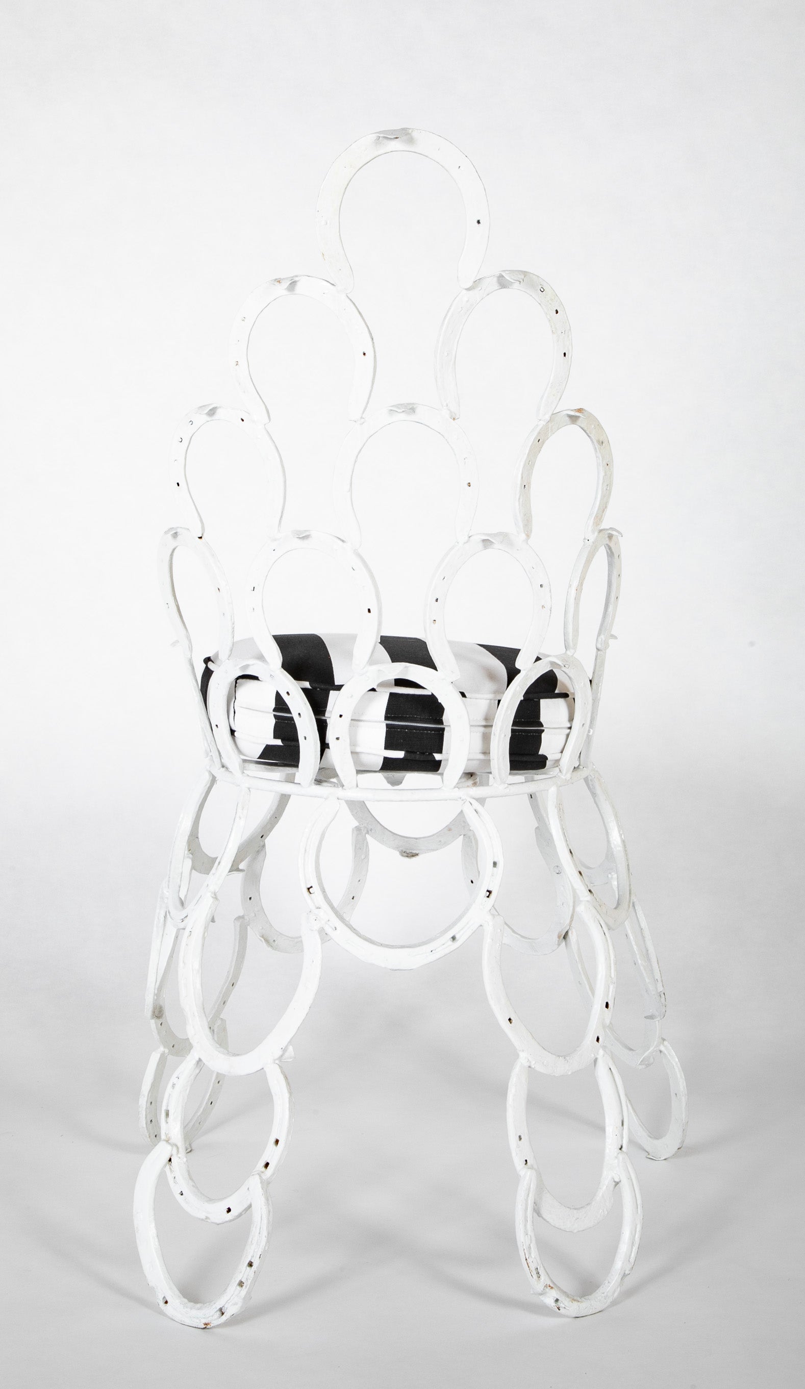 Three Piece Set of Garden Furniture Made from Old Horseshoes
