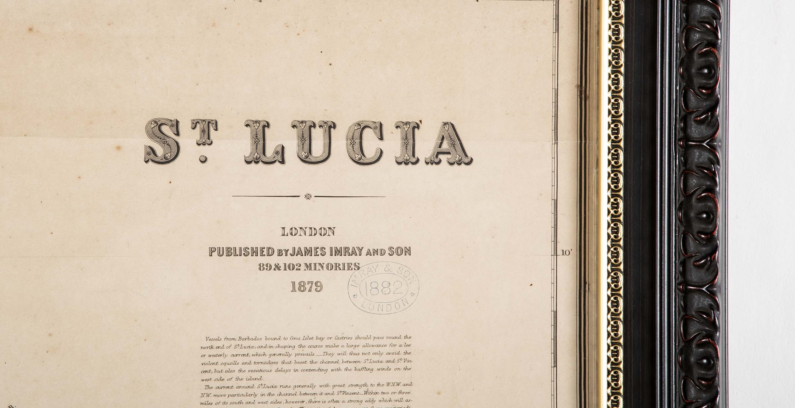 Original Chart of St. Lucia, Windward Islands, Published by James Imray & Son