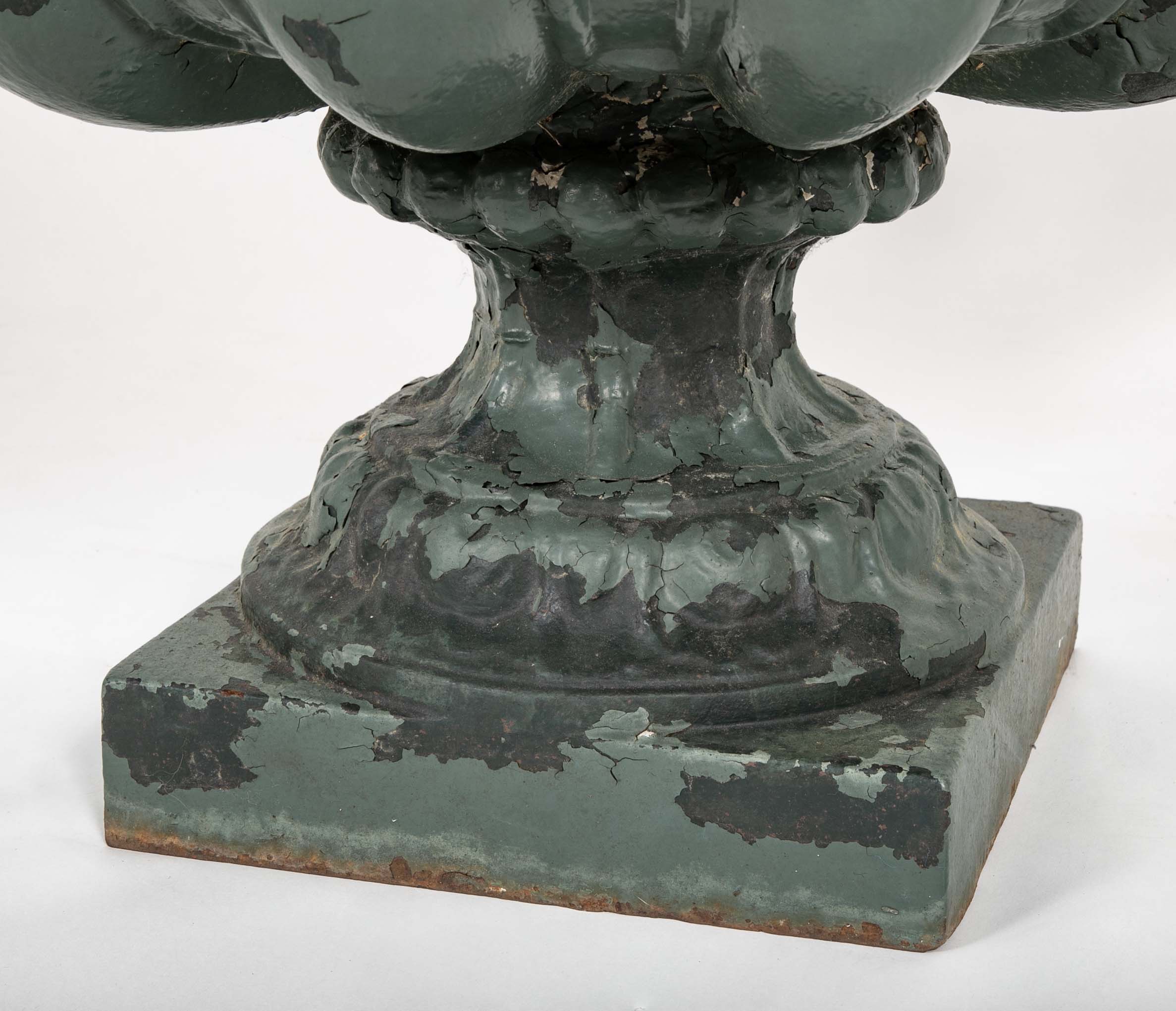 Pair of Large Late 19th Century Cast Iron Planters